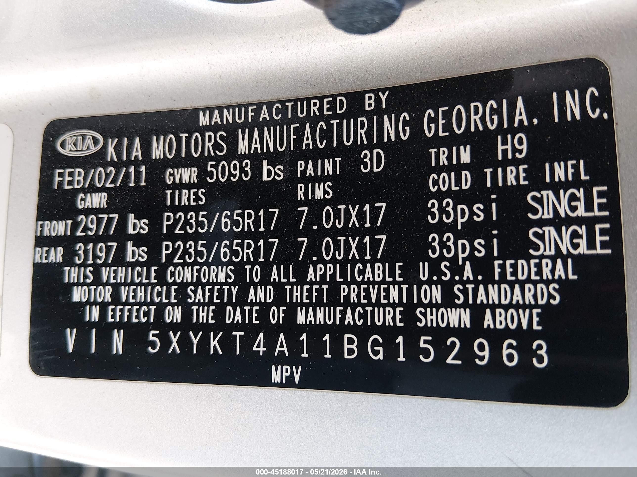 2011 Kia Sorento Lx Silver vin: 5XYKT4A11BG152963