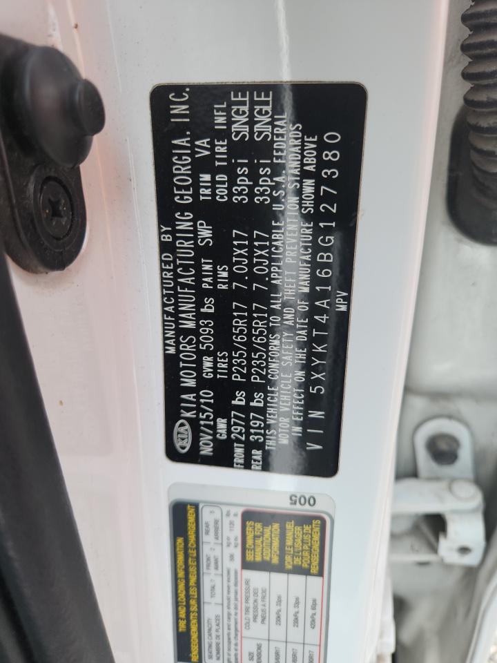 2011 Kia Sorento Lx White vin: 5XYKT4A16BG127380