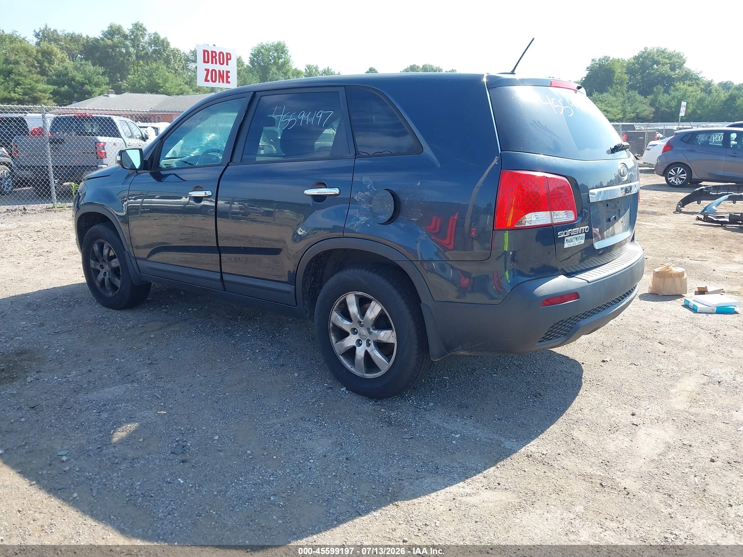 2012 Kia Sorento Lx Black vin: 5XYKT4A16CG231076