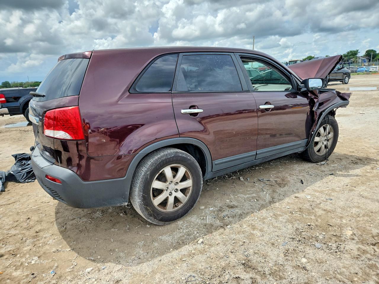 2012 Kia Sorento Lx Burgundy vin: 5XYKT4A18CG300804