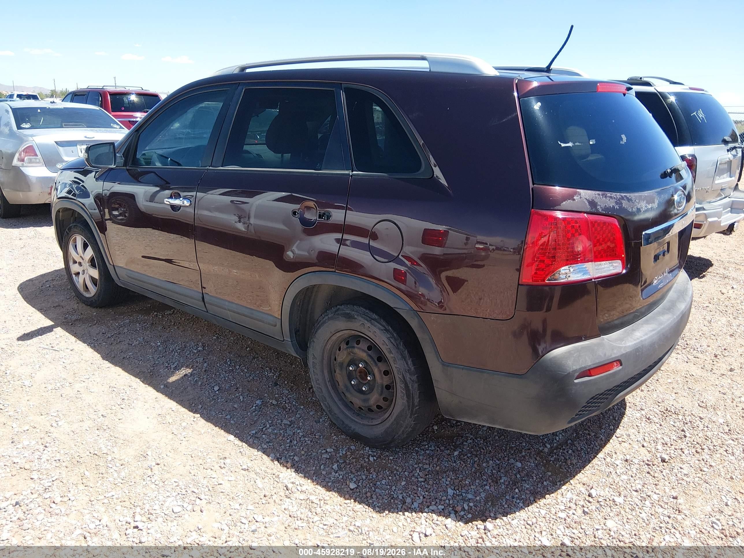 2013 Kia Sorento Lx V6 Brown vin: 5XYKT4A21DG376164