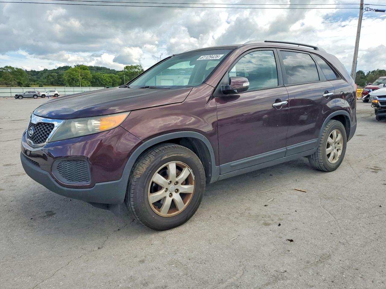 2012 Kia Sorento Lx Burgundy vin: 5XYKT4A22CG201324