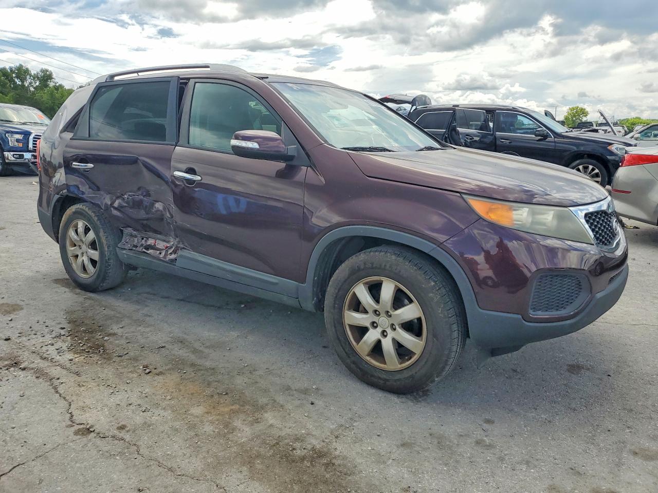 2012 Kia Sorento Lx Burgundy vin: 5XYKT4A22CG201324
