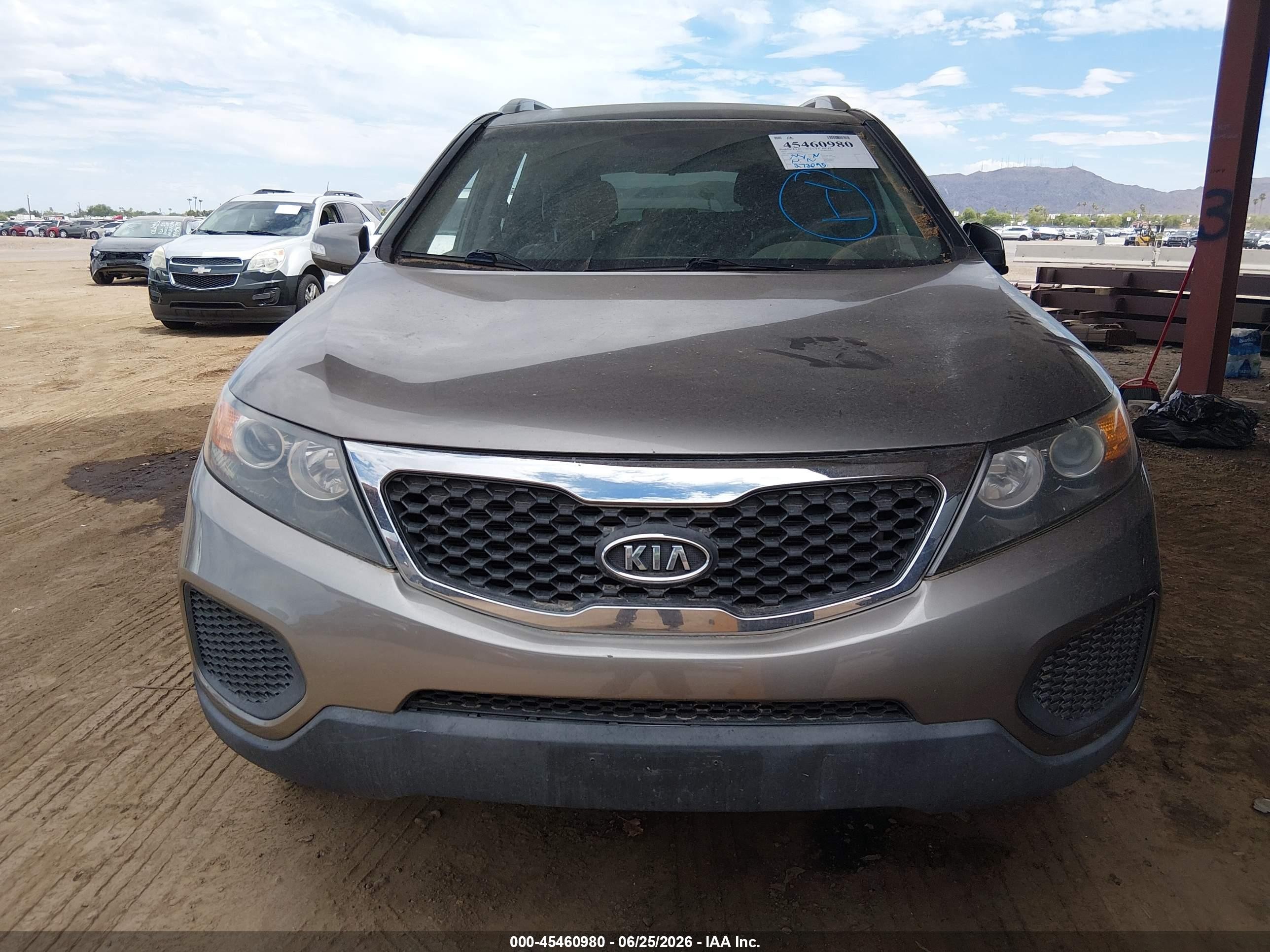 2013 Kia Sorento Lx V6 Gray vin: 5XYKT4A23DG350732