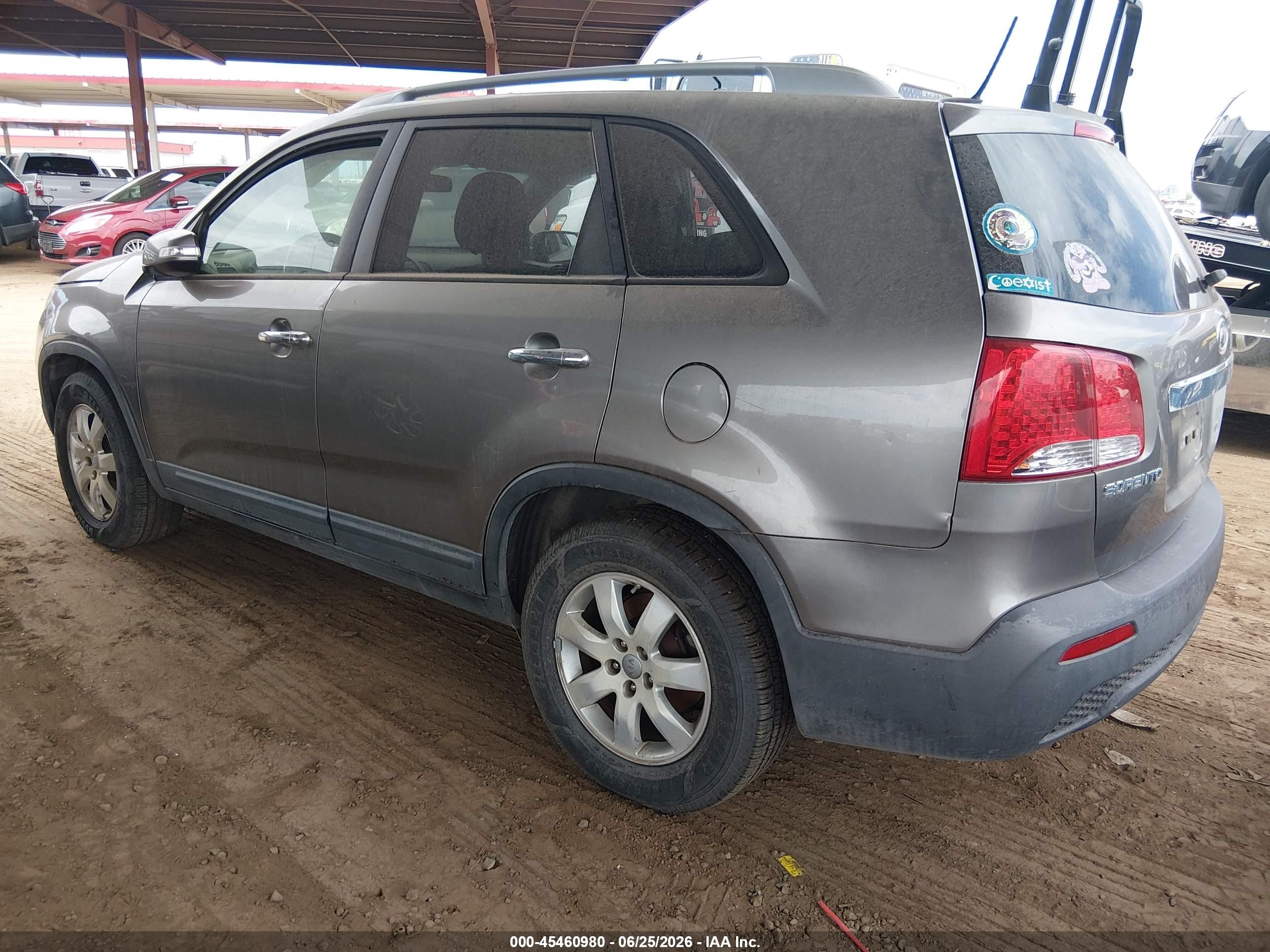 2013 Kia Sorento Lx V6 Gray vin: 5XYKT4A23DG350732