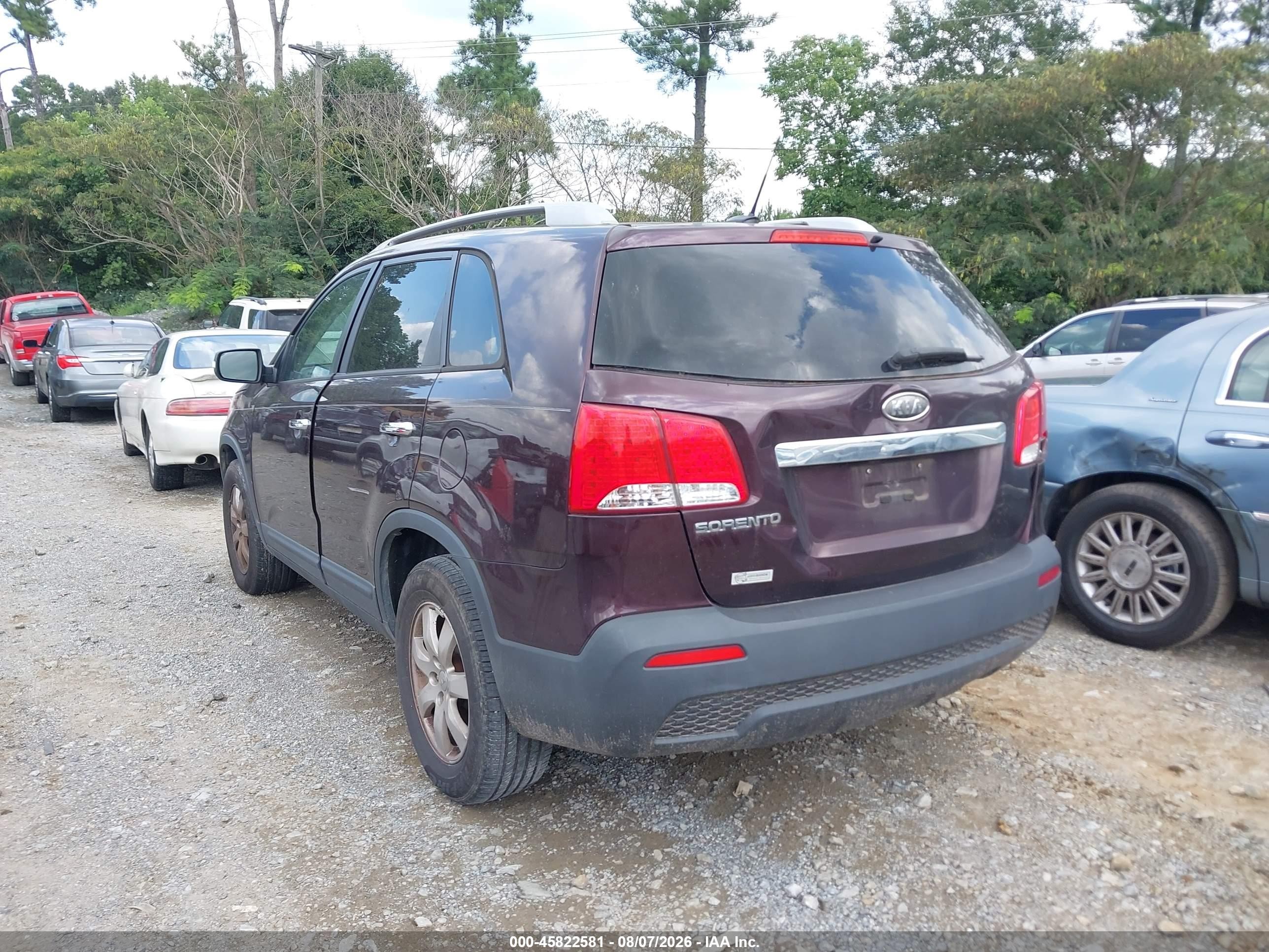2012 Kia Sorento Lx V6 Purple vin: 5XYKT4A24CG250749