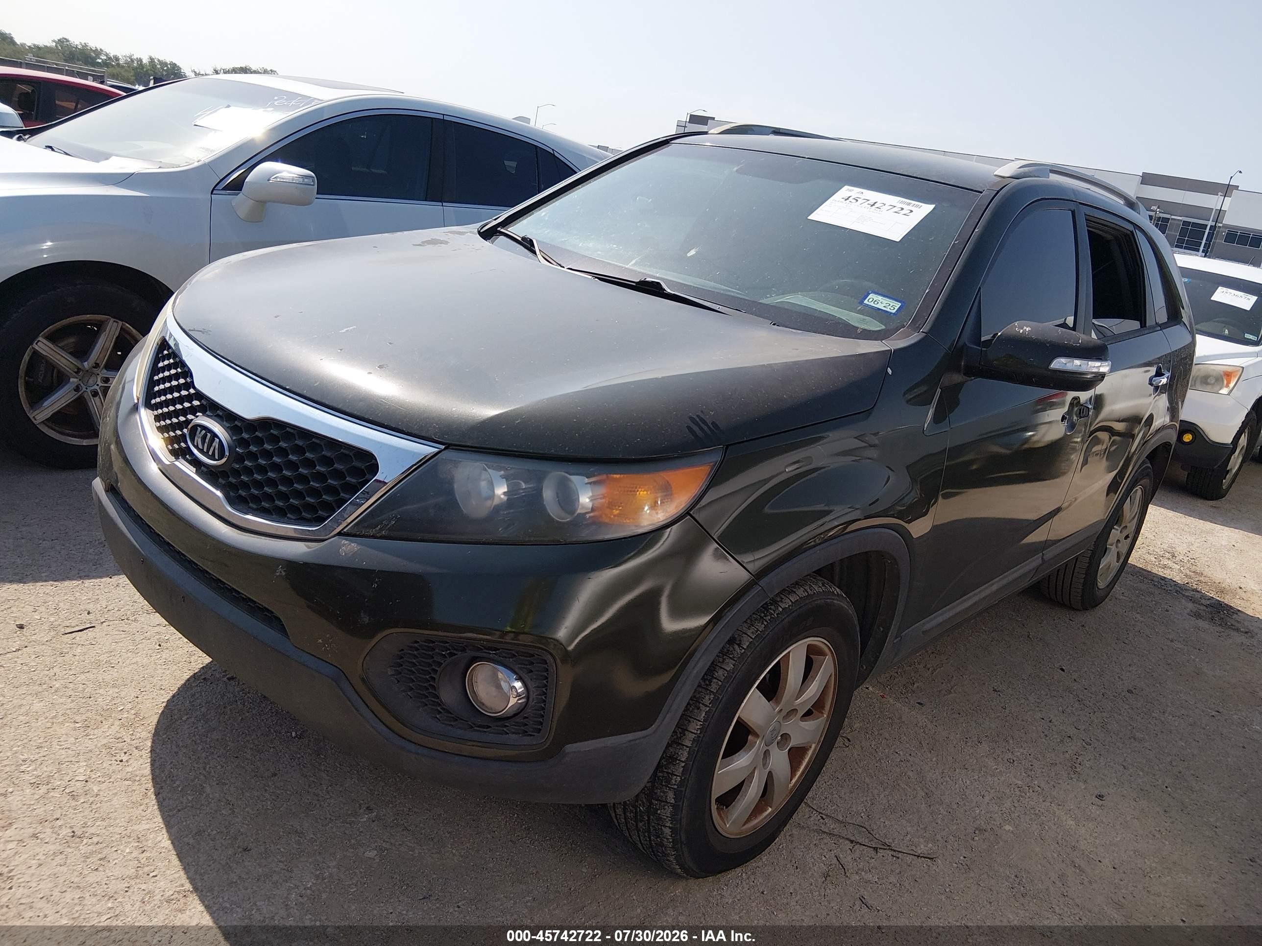 2013 Kia Sorento Lx V6 Green vin: 5XYKT4A25DG320566