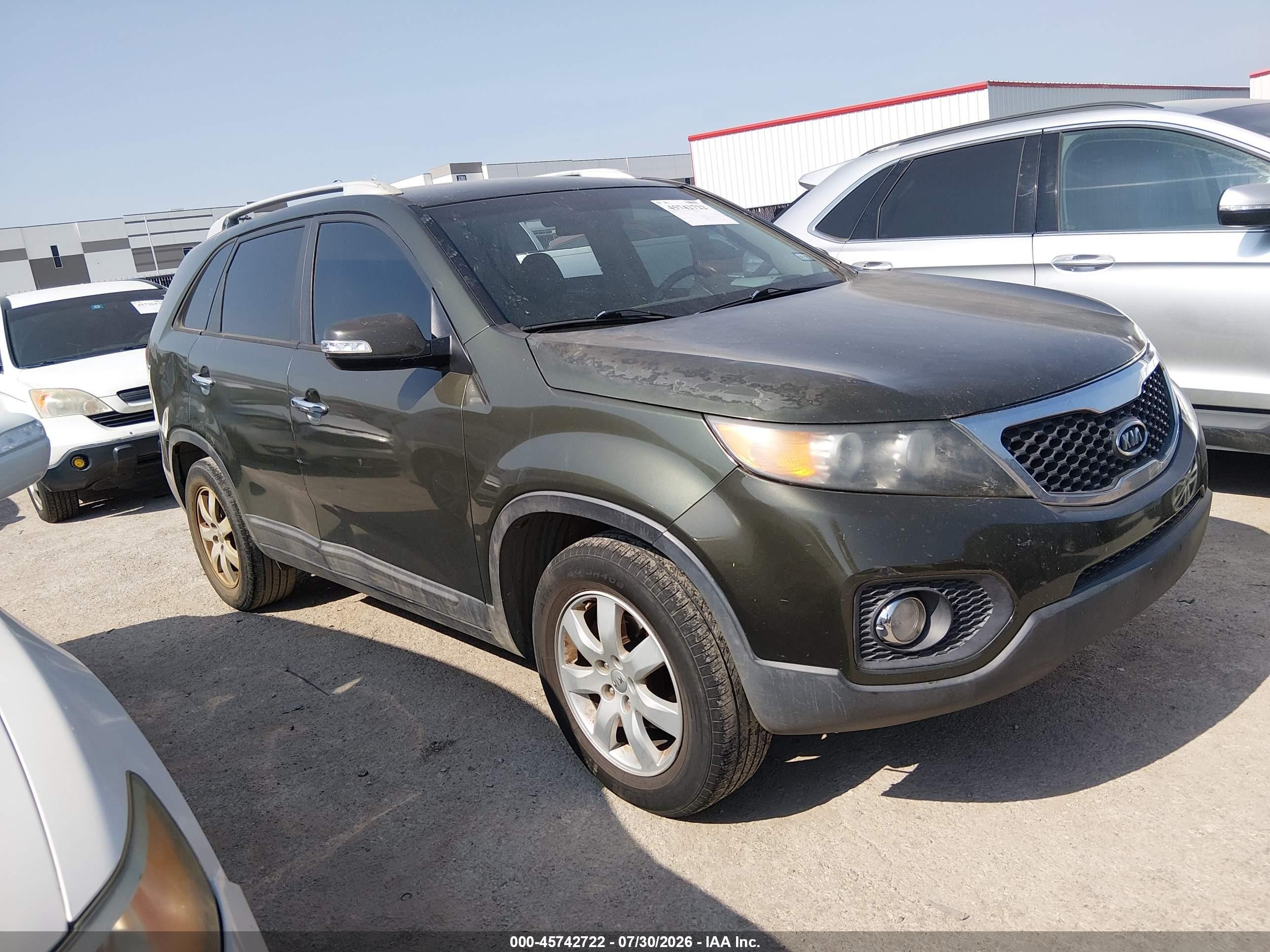 2013 Kia Sorento Lx V6 Green vin: 5XYKT4A25DG320566