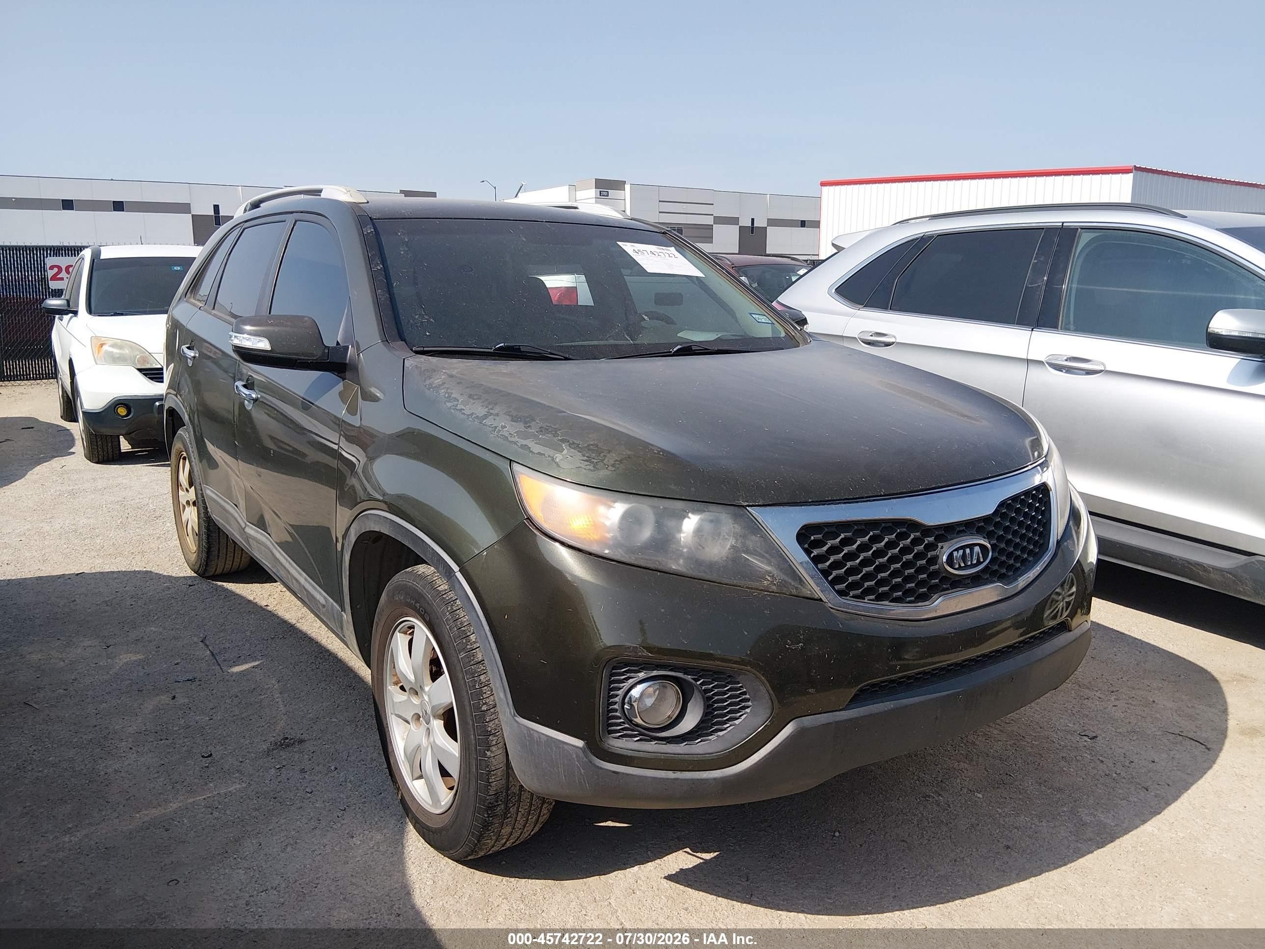 2013 Kia Sorento Lx V6 Green vin: 5XYKT4A25DG320566