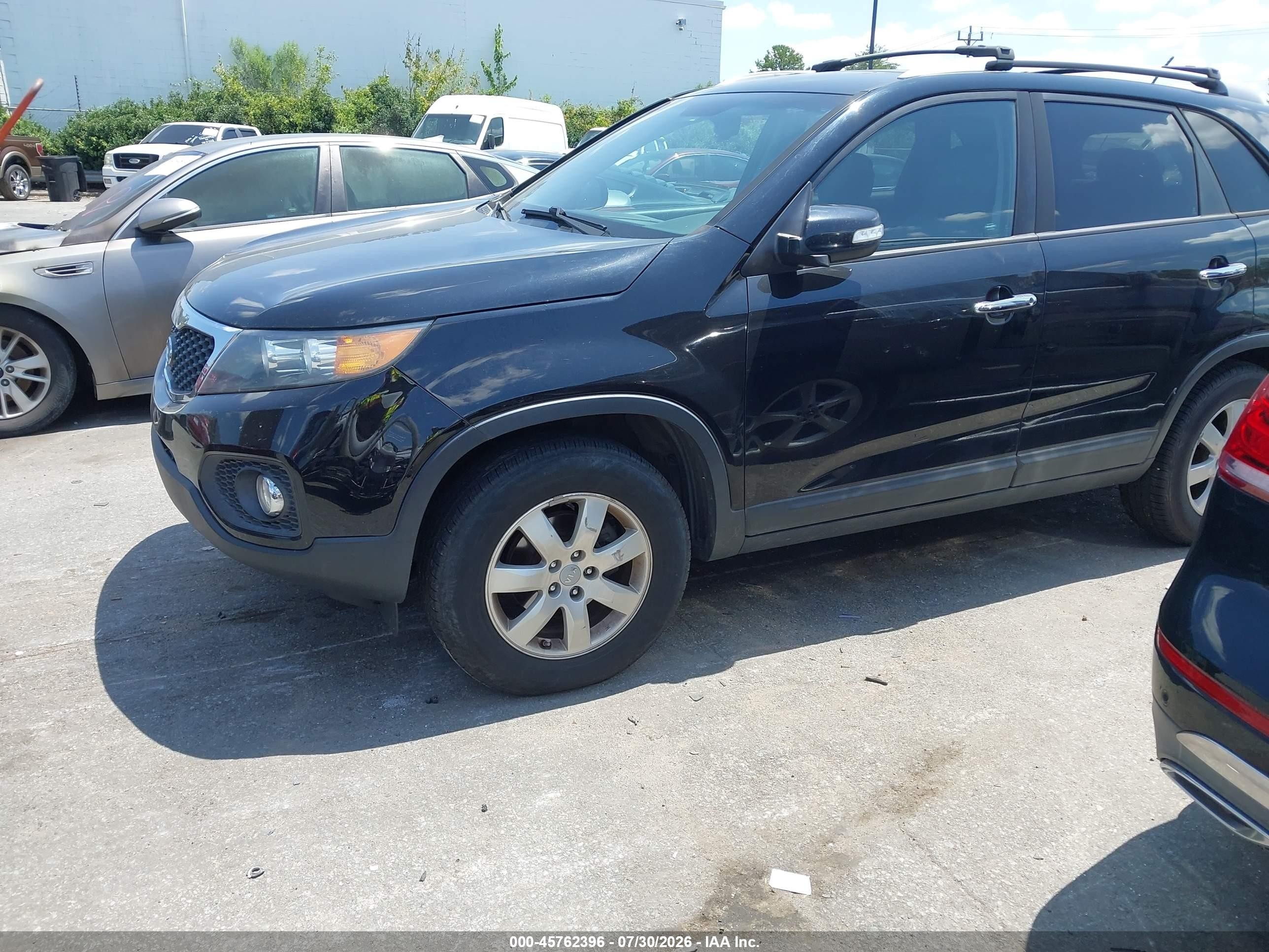 2013 Kia Sorento Lx V6 Black vin: 5XYKT4A25DG337450