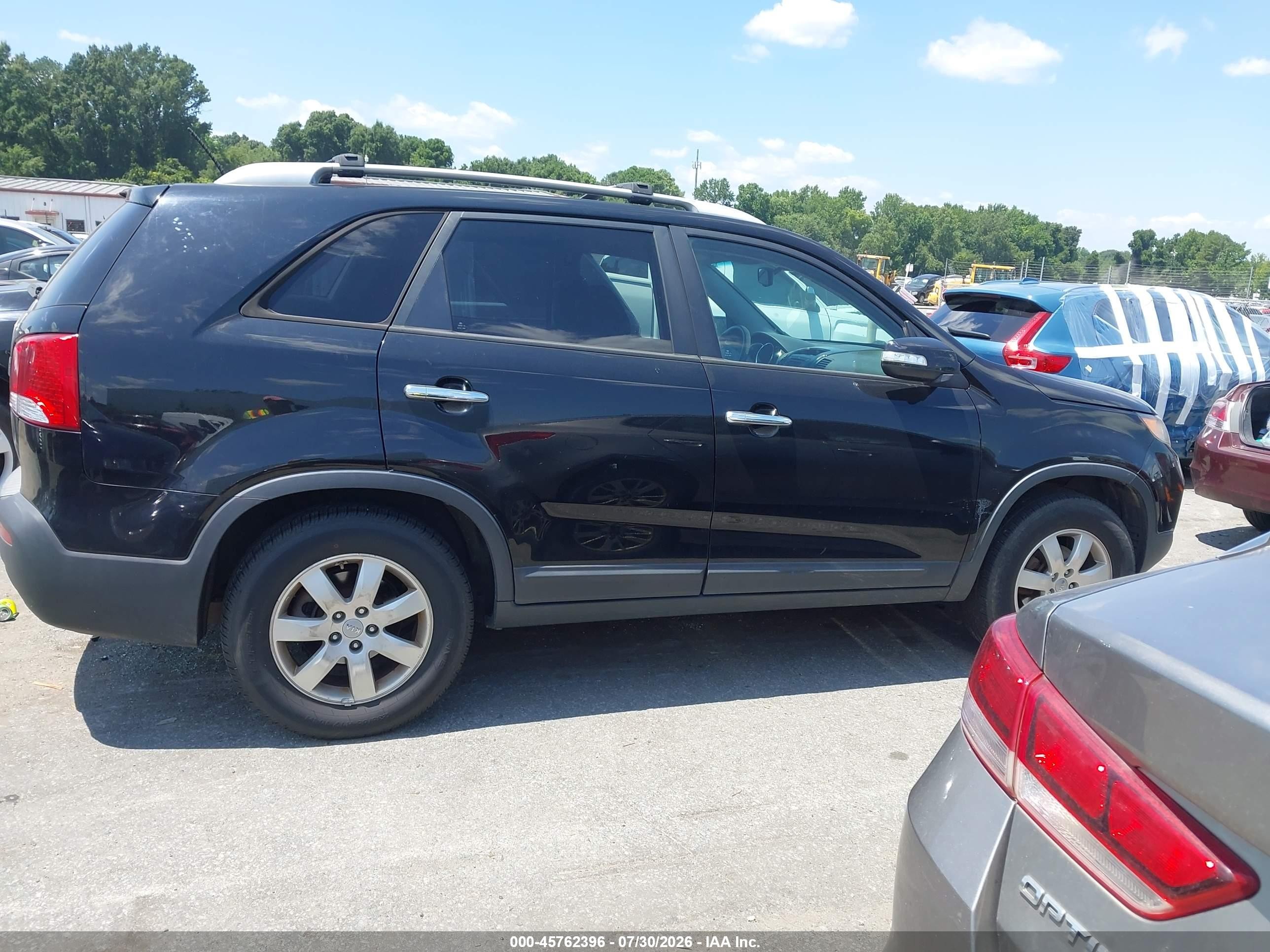 2013 Kia Sorento Lx V6 Black vin: 5XYKT4A25DG337450
