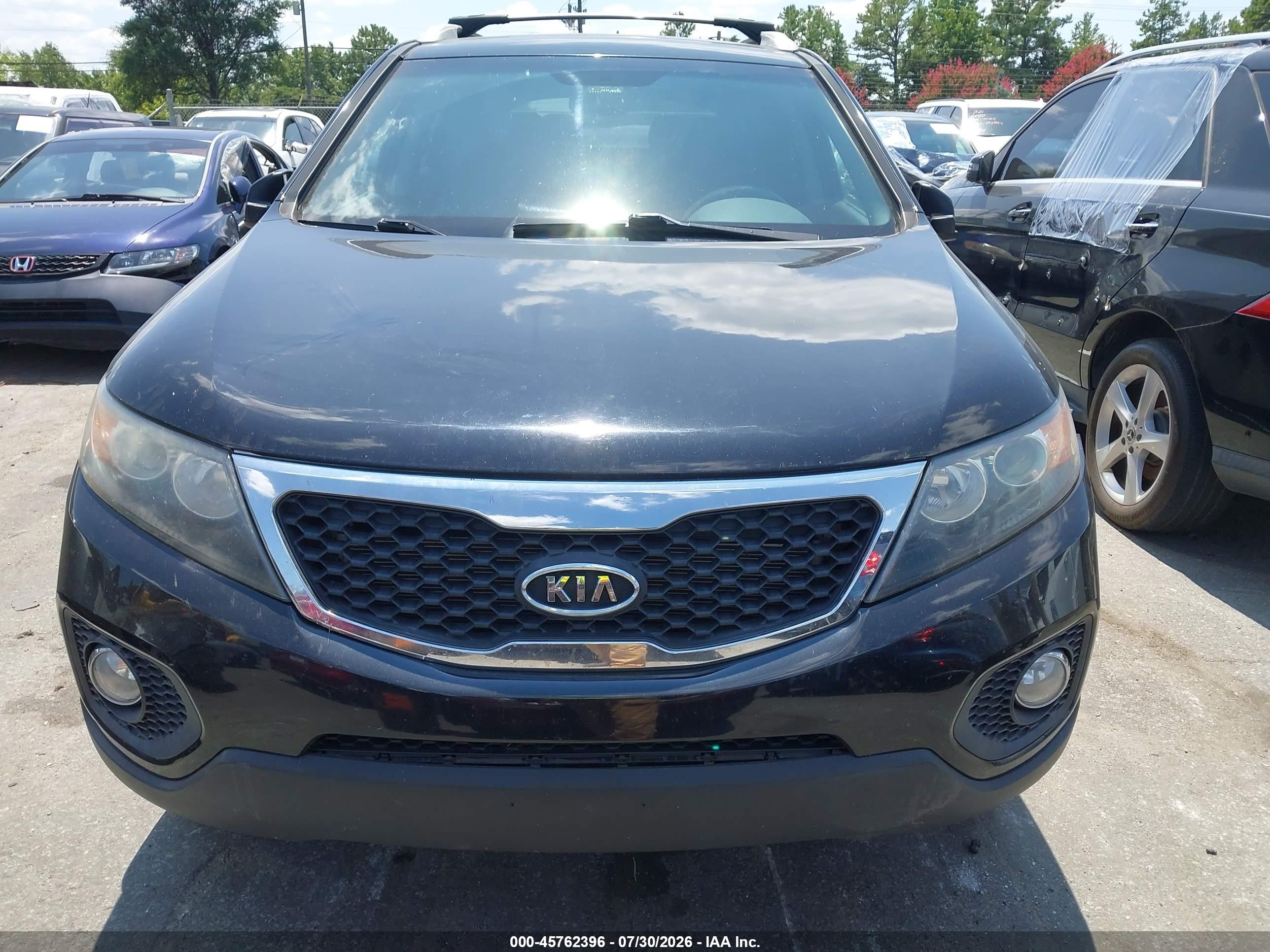 2013 Kia Sorento Lx V6 Black vin: 5XYKT4A25DG337450
