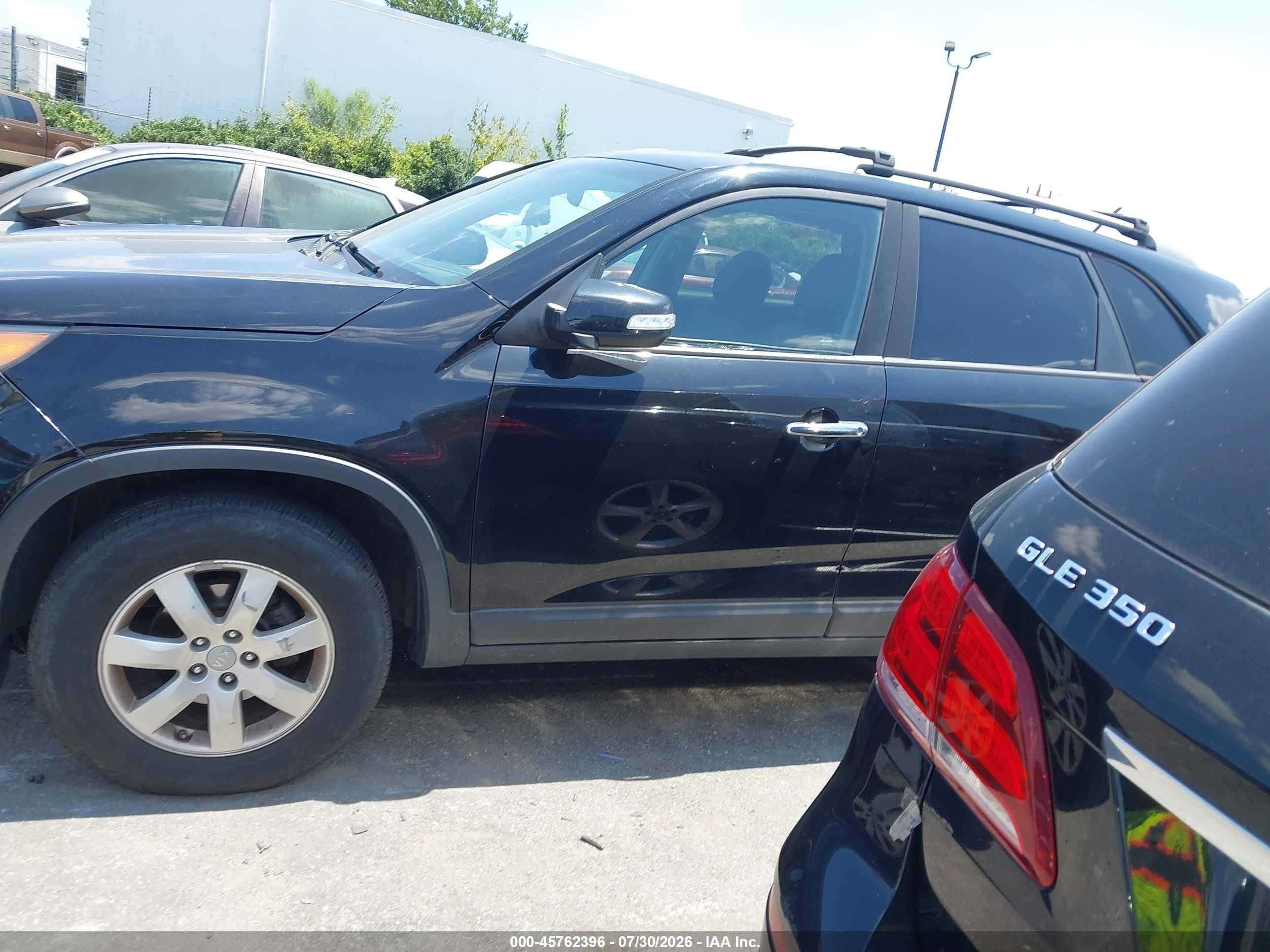 2013 Kia Sorento Lx V6 Black vin: 5XYKT4A25DG337450