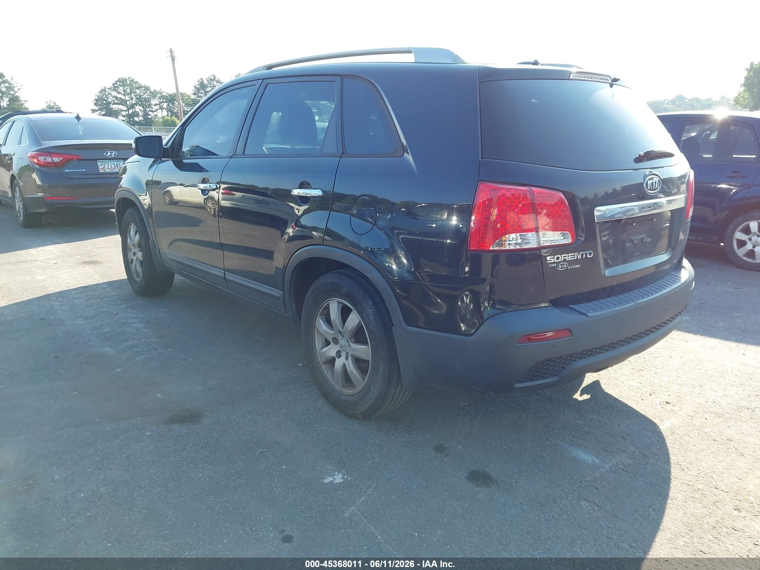 2012 Kia Sorento Lx V6 Black vin: 5XYKT4A27CG285222