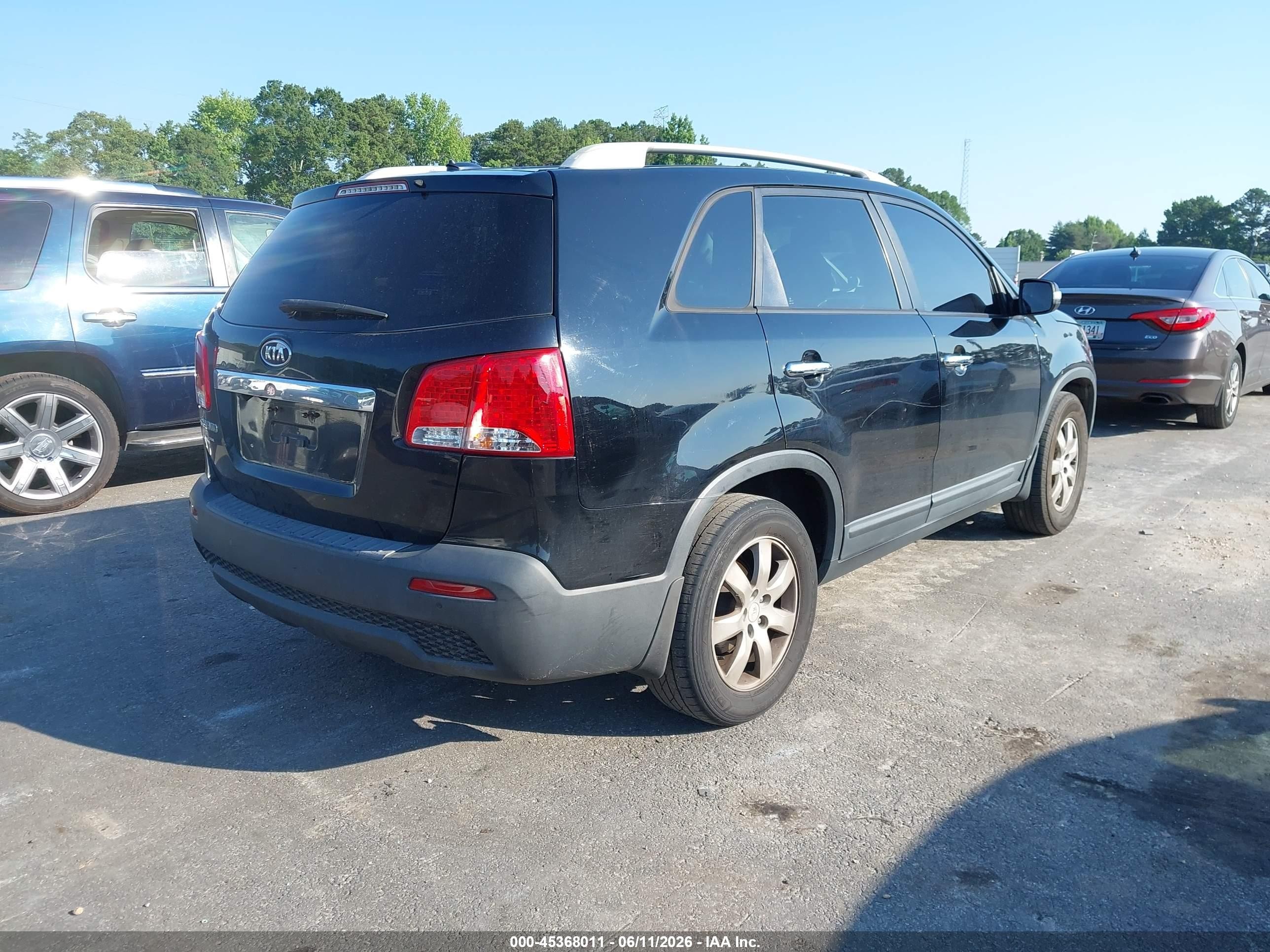 2012 Kia Sorento Lx V6 Black vin: 5XYKT4A27CG285222