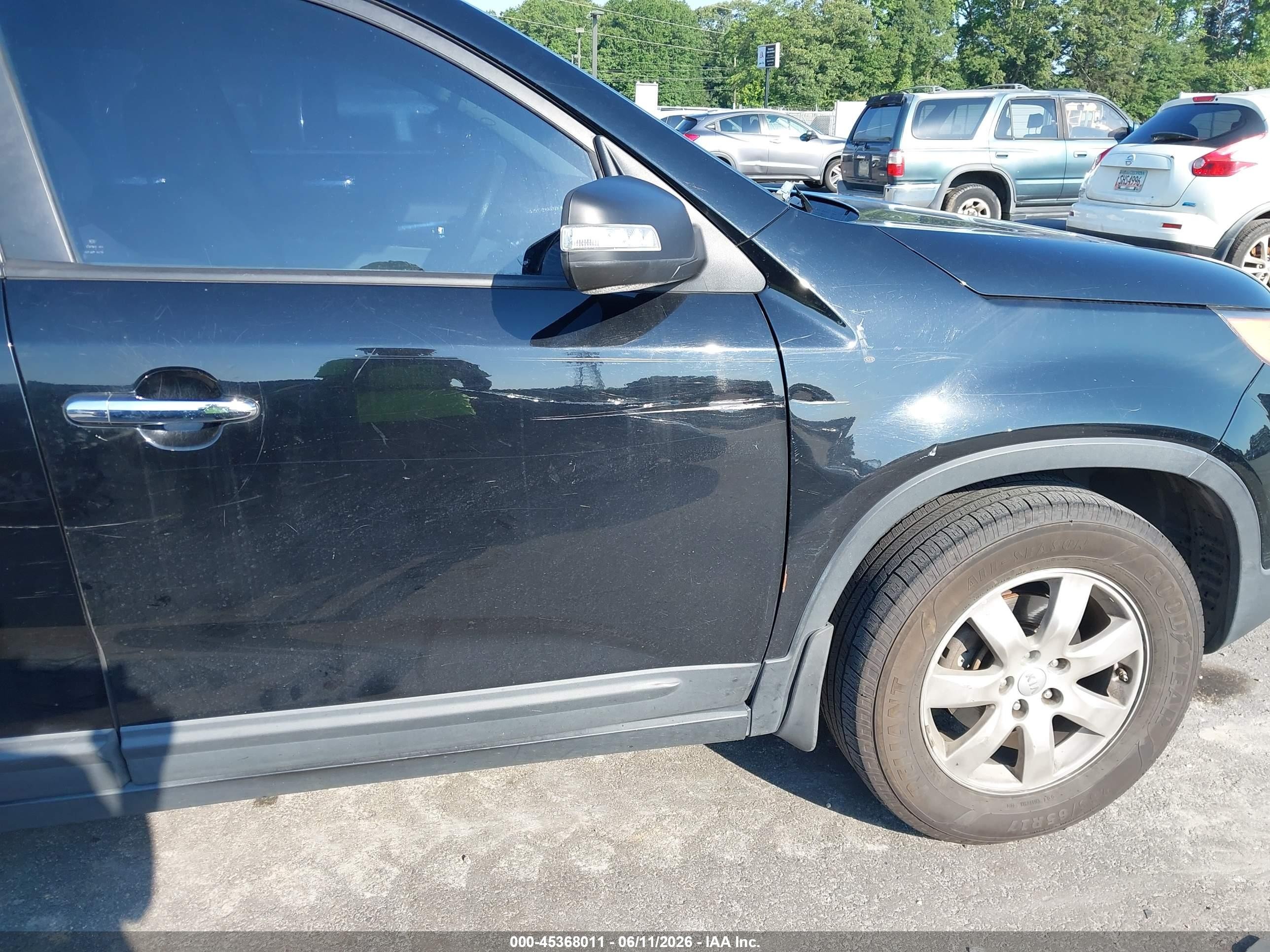 2012 Kia Sorento Lx V6 Black vin: 5XYKT4A27CG285222