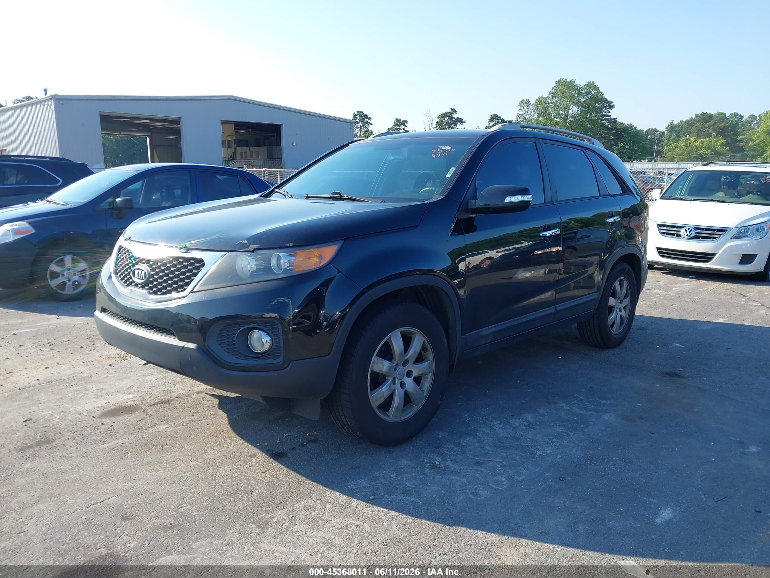 2012 Kia Sorento Lx V6 Black vin: 5XYKT4A27CG285222