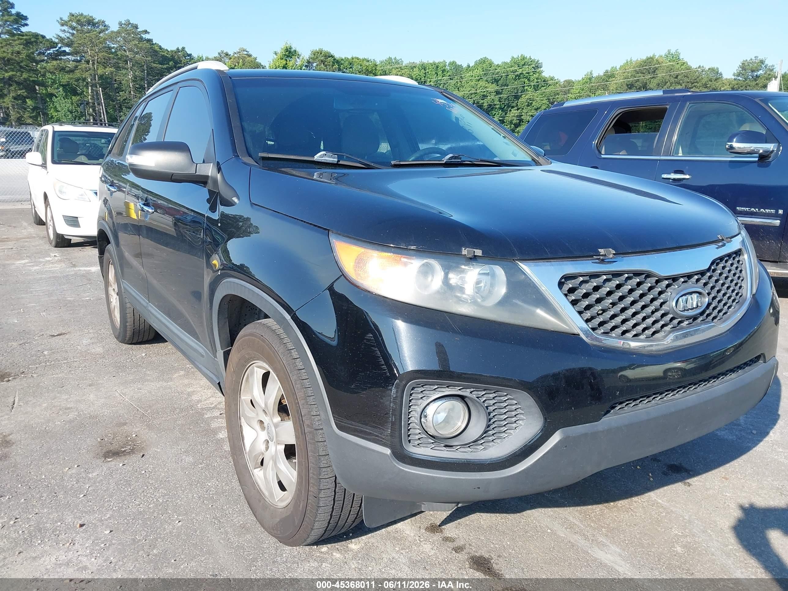 2012 Kia Sorento Lx V6 Black vin: 5XYKT4A27CG285222