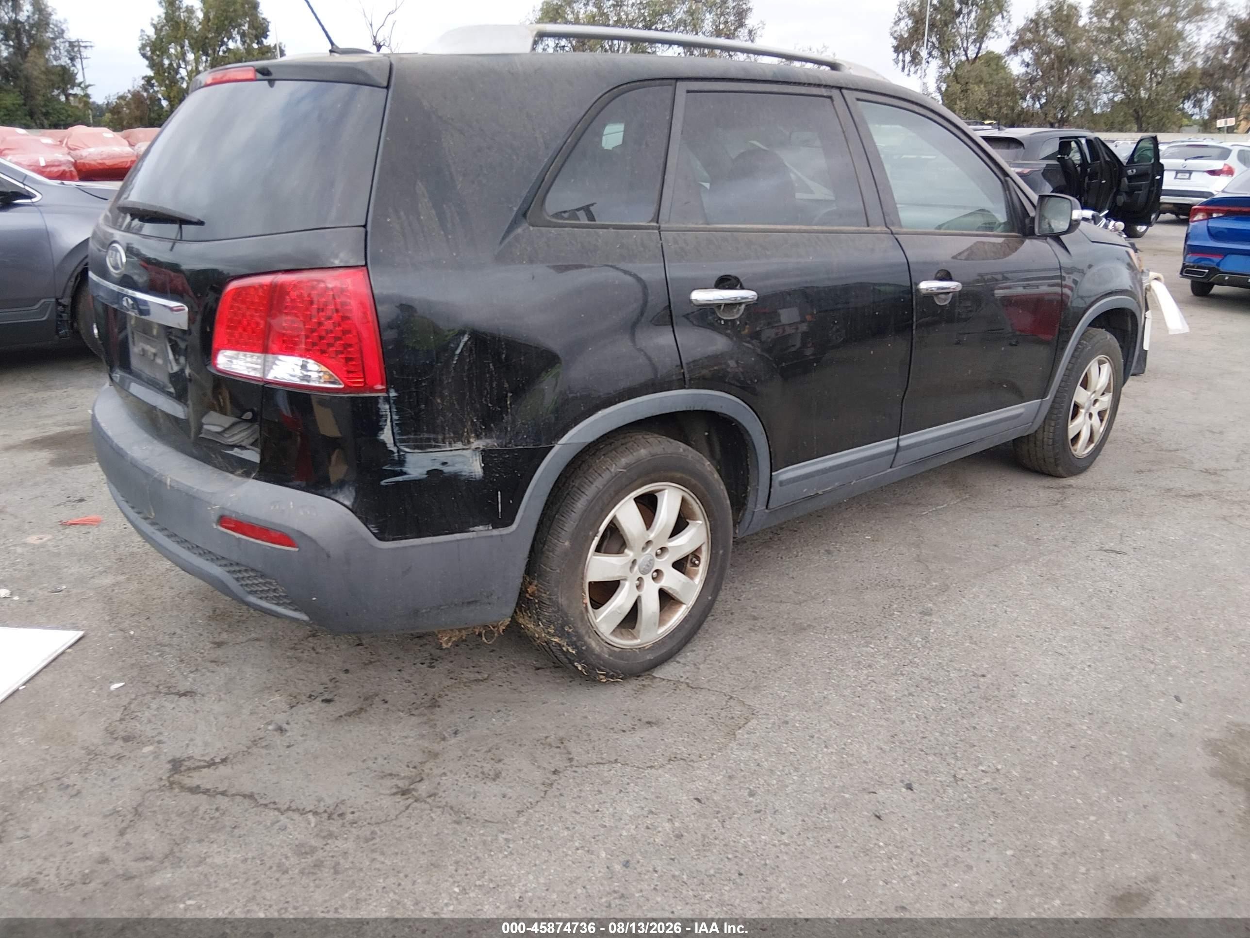 2012 Kia Sorento Lx V6 Black vin: 5XYKT4A28CG280255