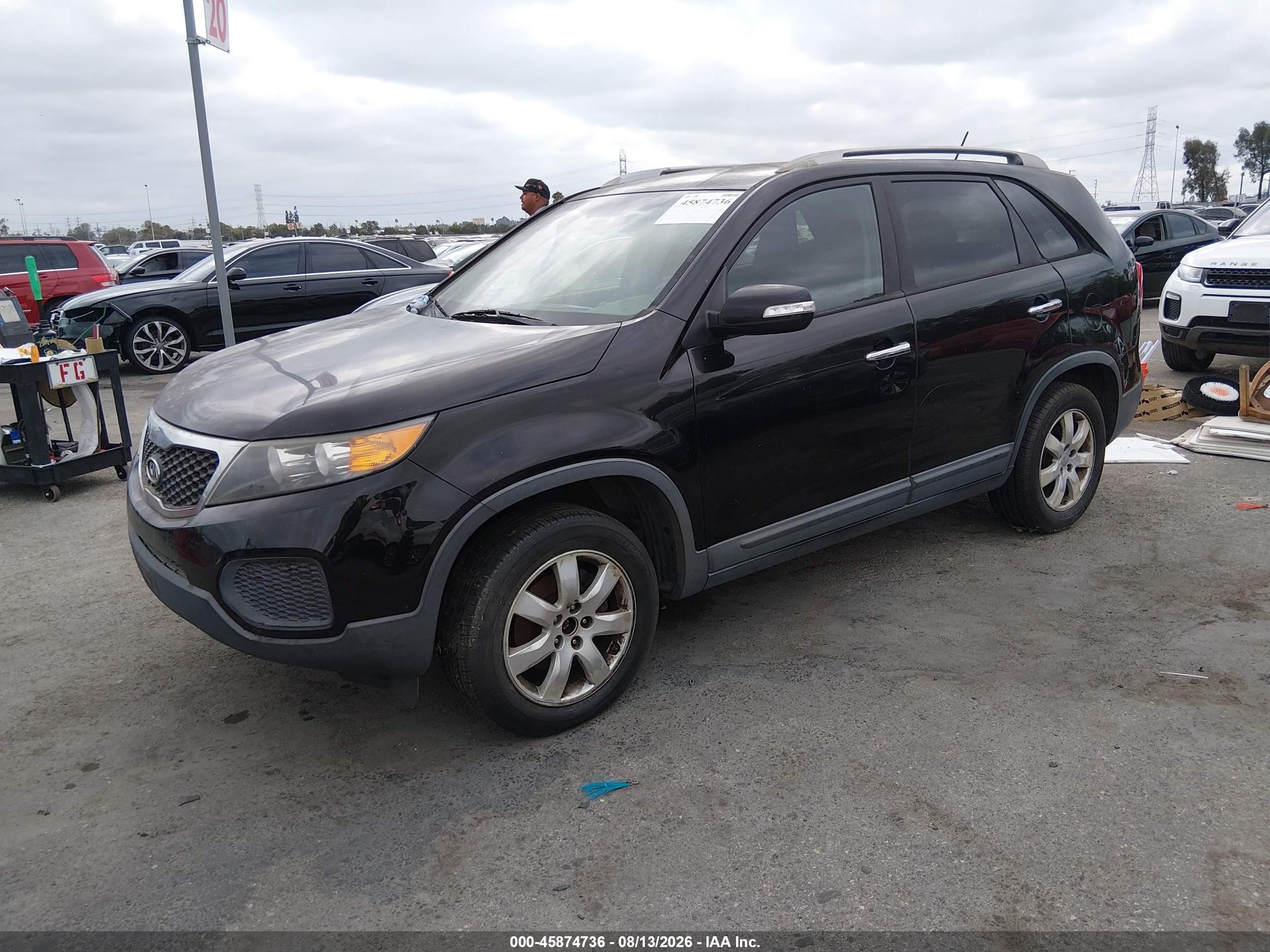 2012 Kia Sorento Lx V6 Black vin: 5XYKT4A28CG280255