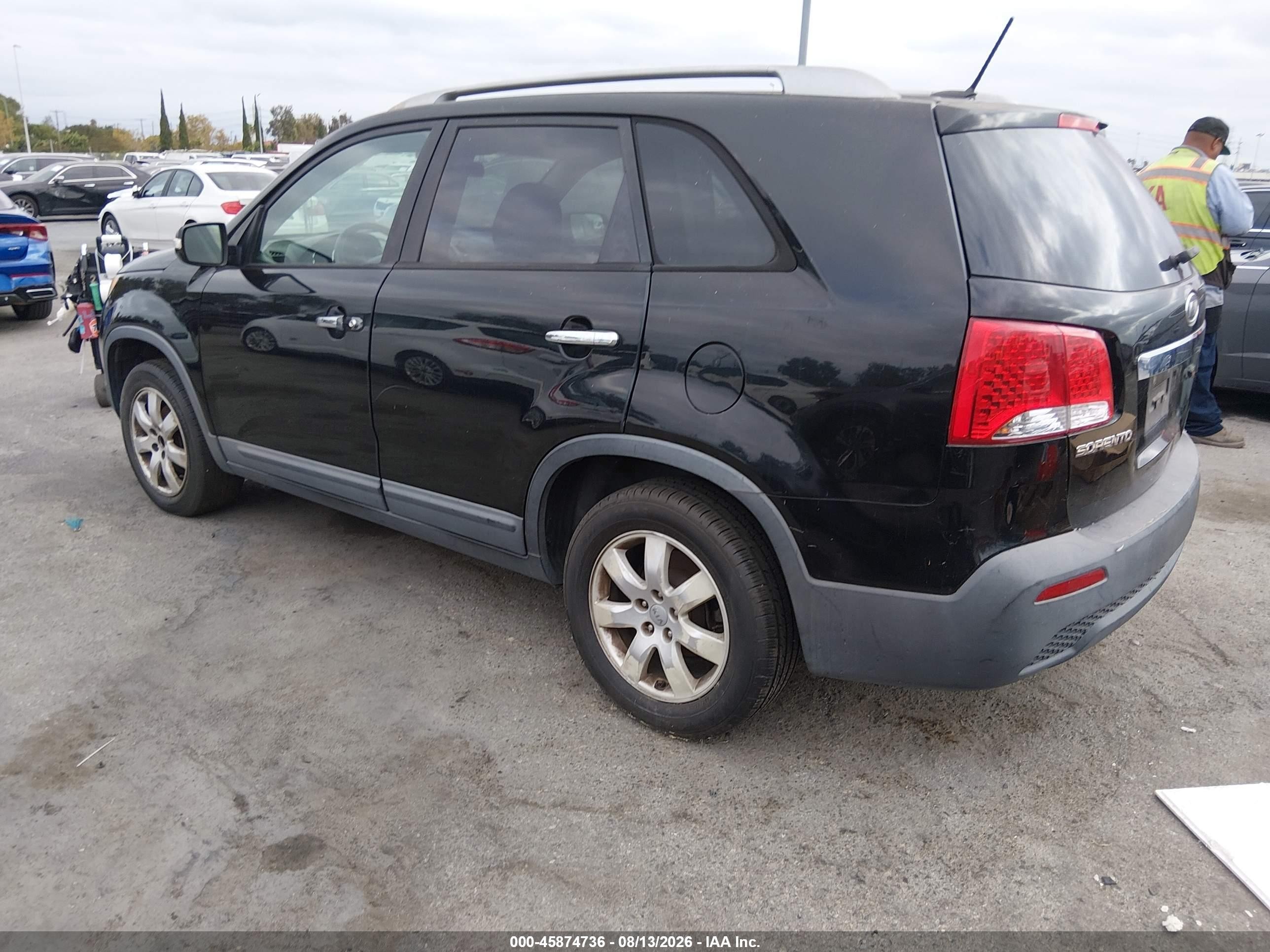 2012 Kia Sorento Lx V6 Black vin: 5XYKT4A28CG280255