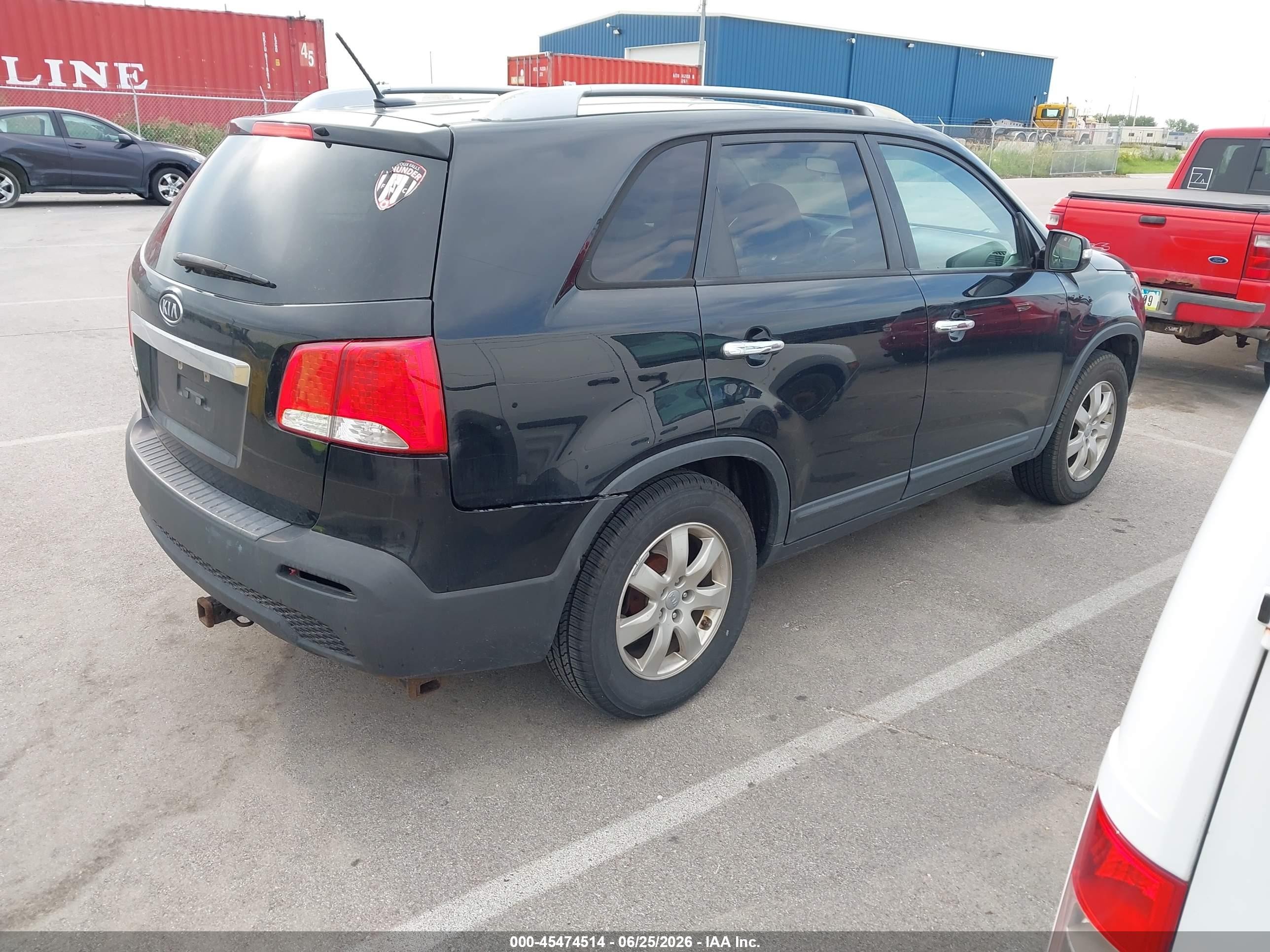 2013 Kia Sorento Lx V6 Black vin: 5XYKT4A28DG323252