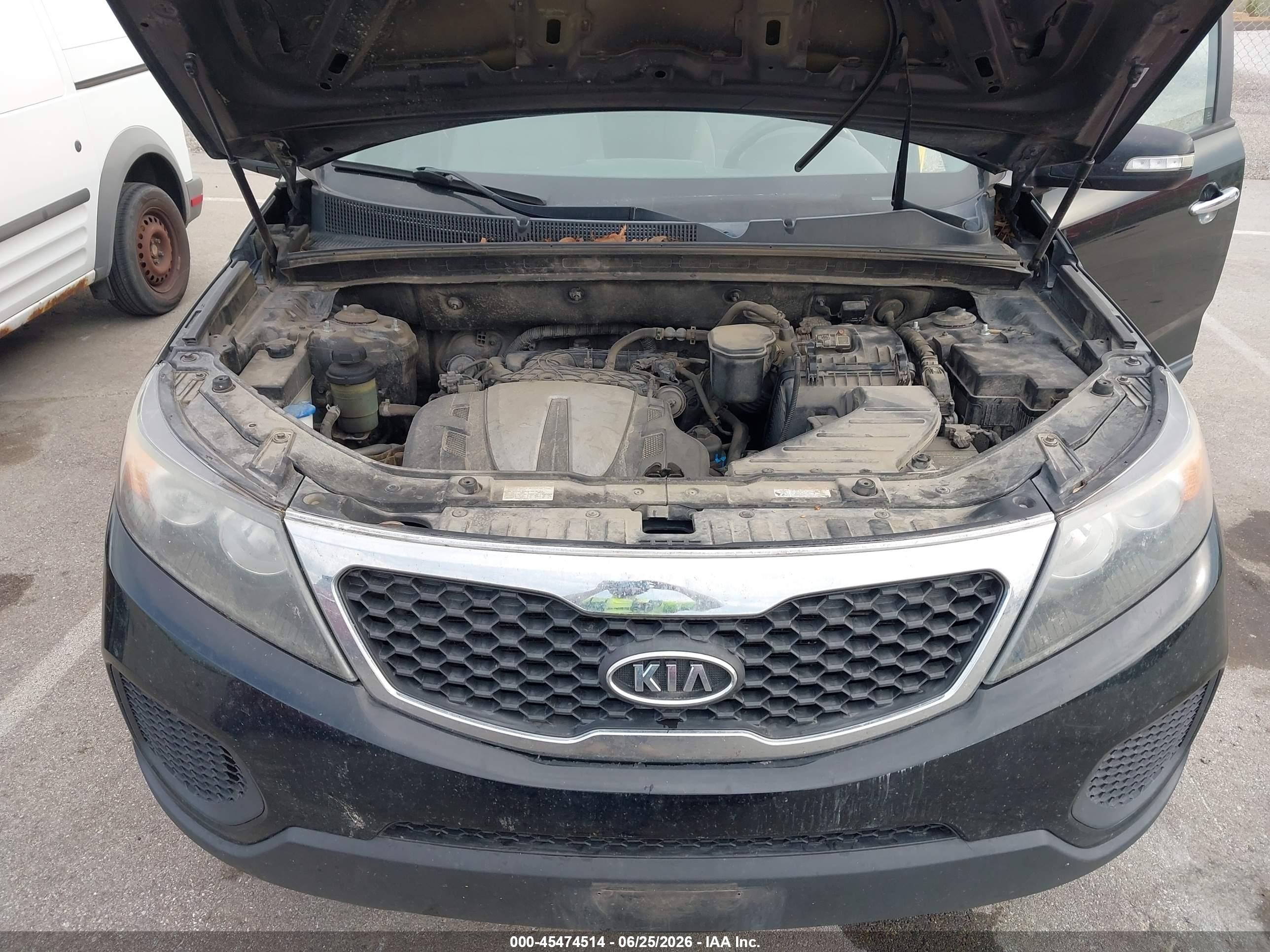 2013 Kia Sorento Lx V6 Black vin: 5XYKT4A28DG323252