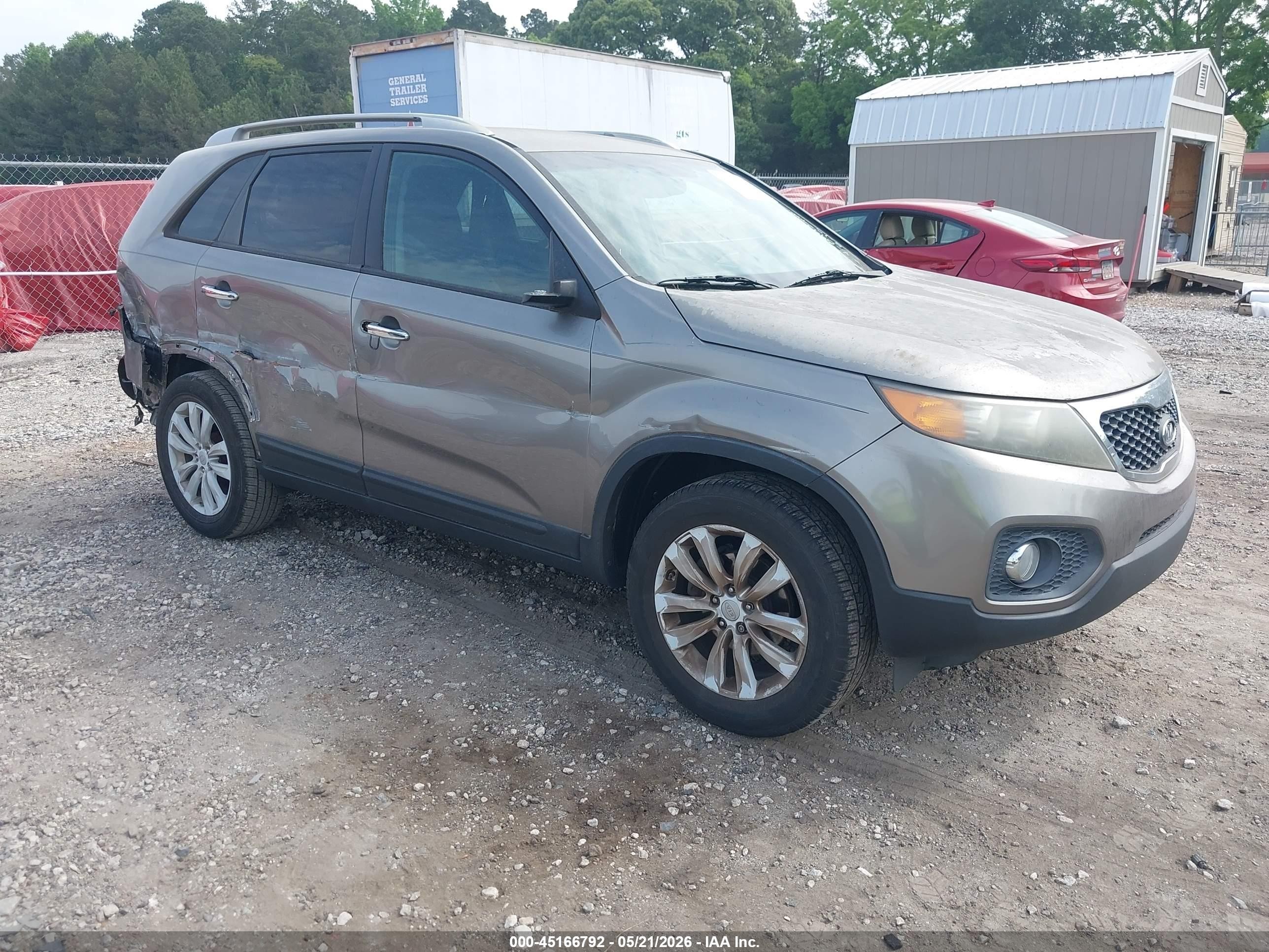 2011 Kia Sorento Lx V6 Gray vin: 5XYKT4A2XBG080945