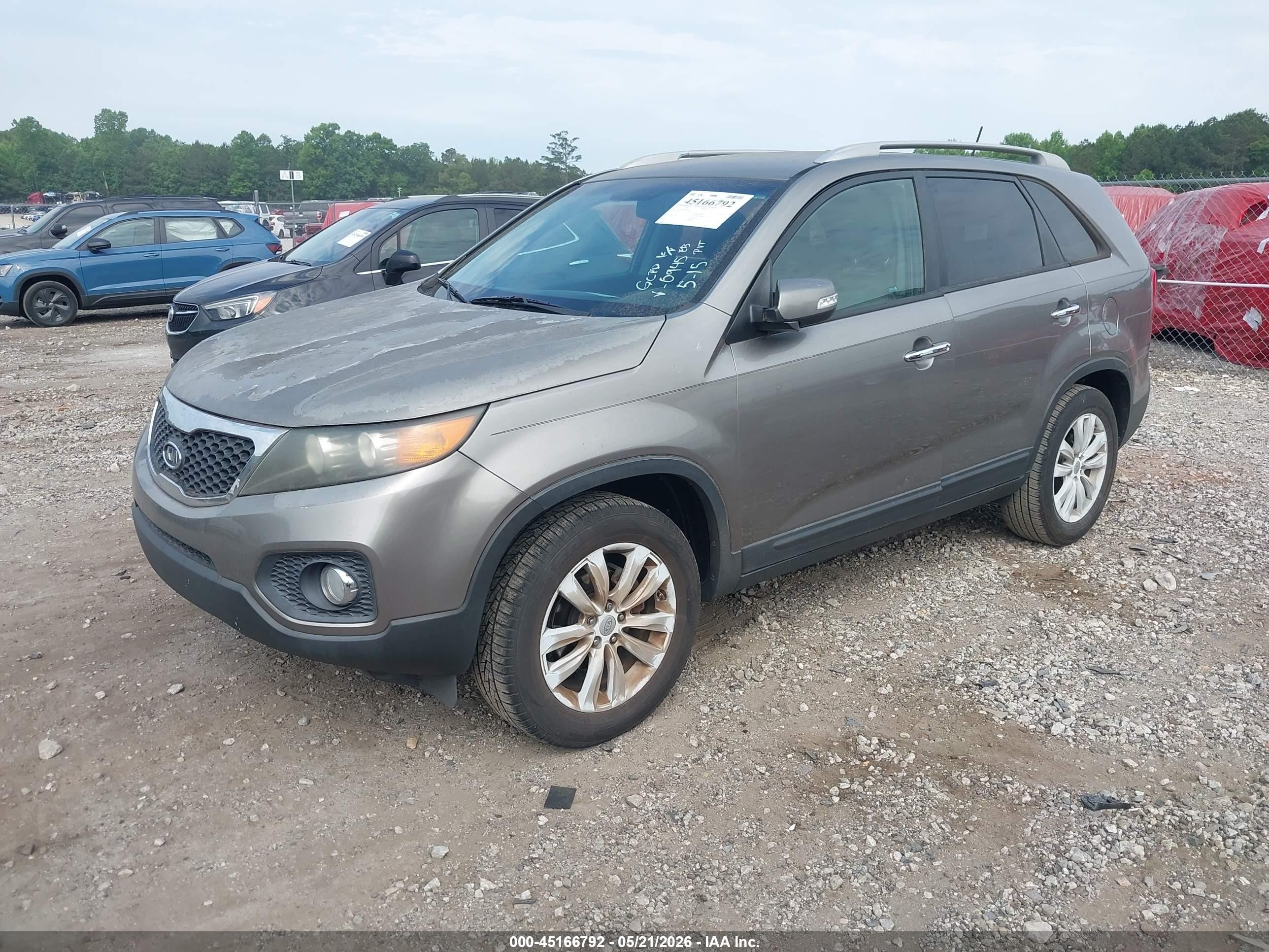 2011 Kia Sorento Lx V6 Gray vin: 5XYKT4A2XBG080945