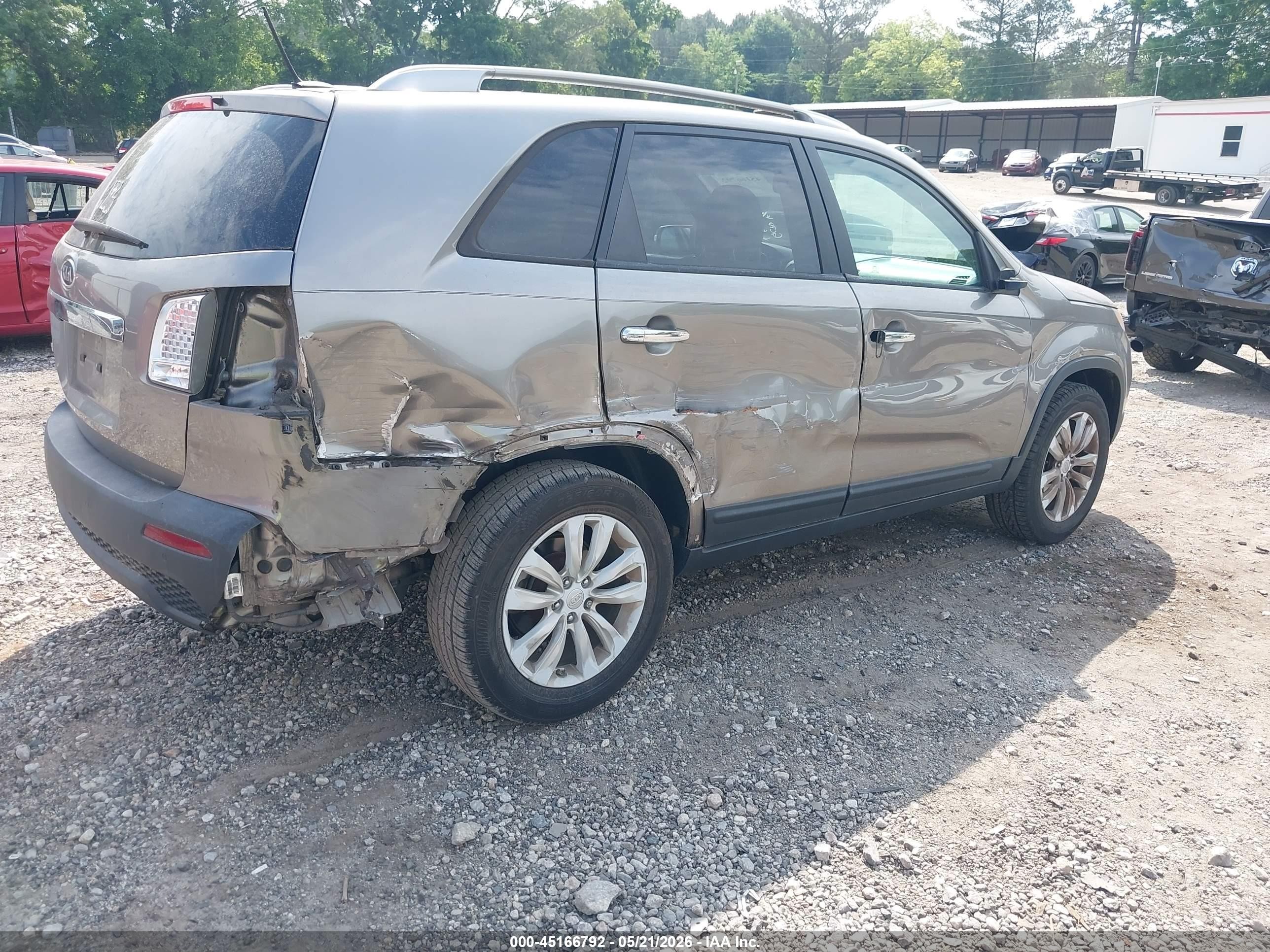 2011 Kia Sorento Lx V6 Gray vin: 5XYKT4A2XBG080945