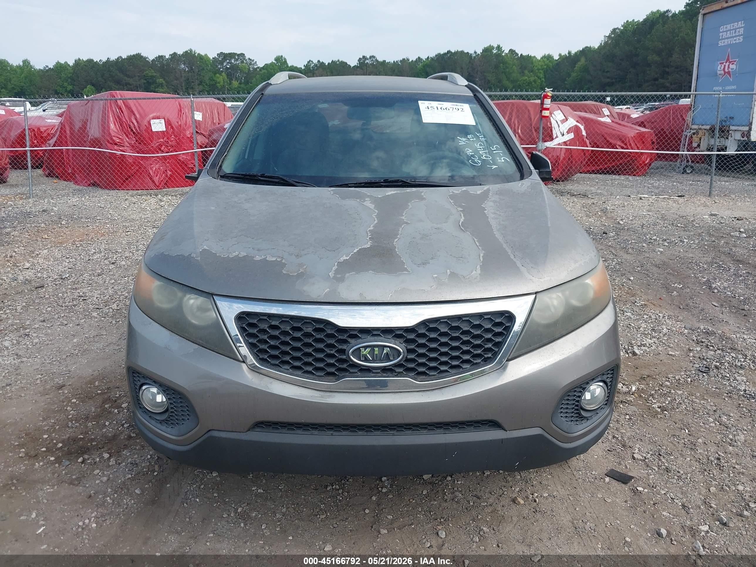 2011 Kia Sorento Lx V6 Gray vin: 5XYKT4A2XBG080945
