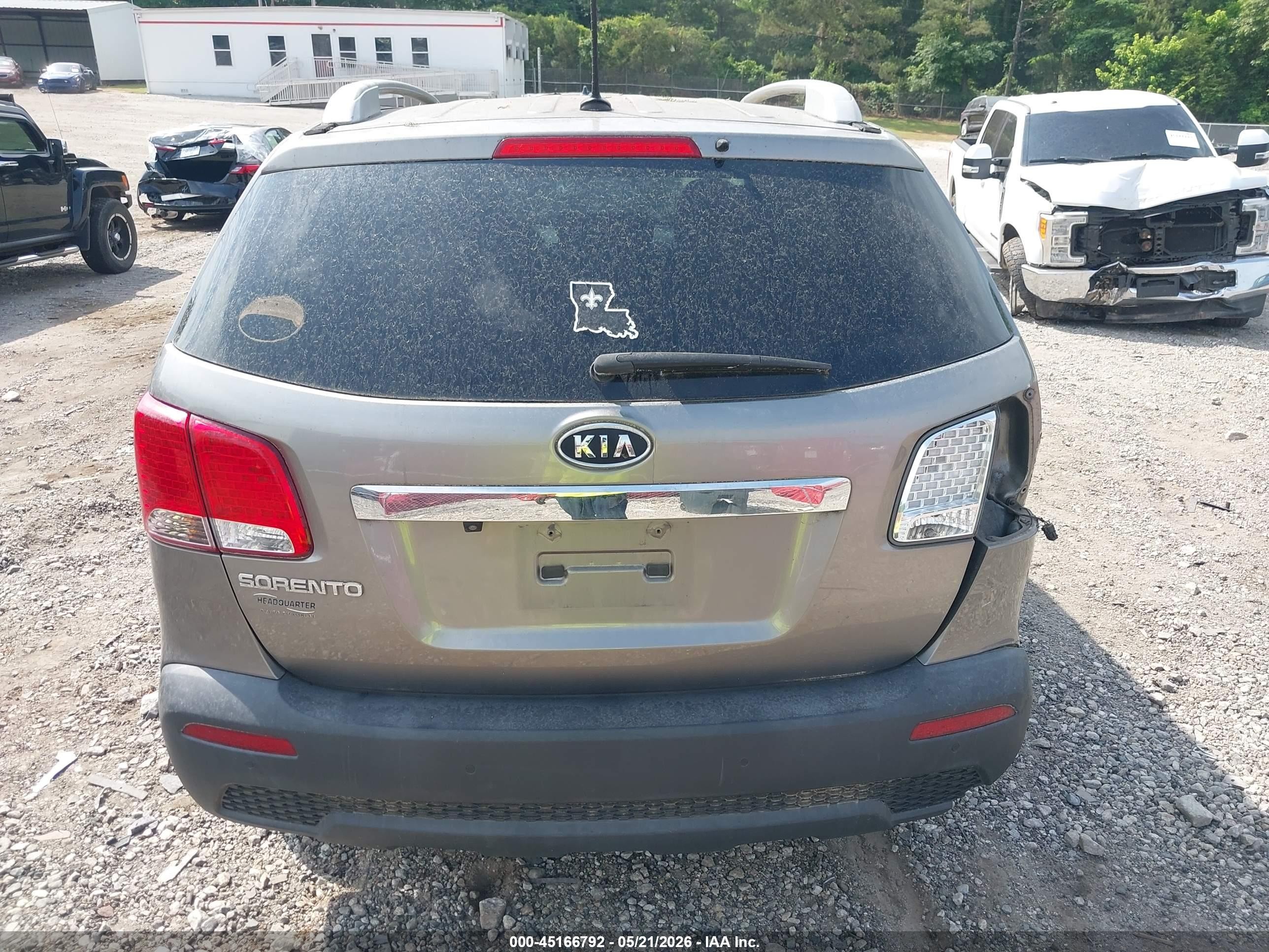 2011 Kia Sorento Lx V6 Gray vin: 5XYKT4A2XBG080945