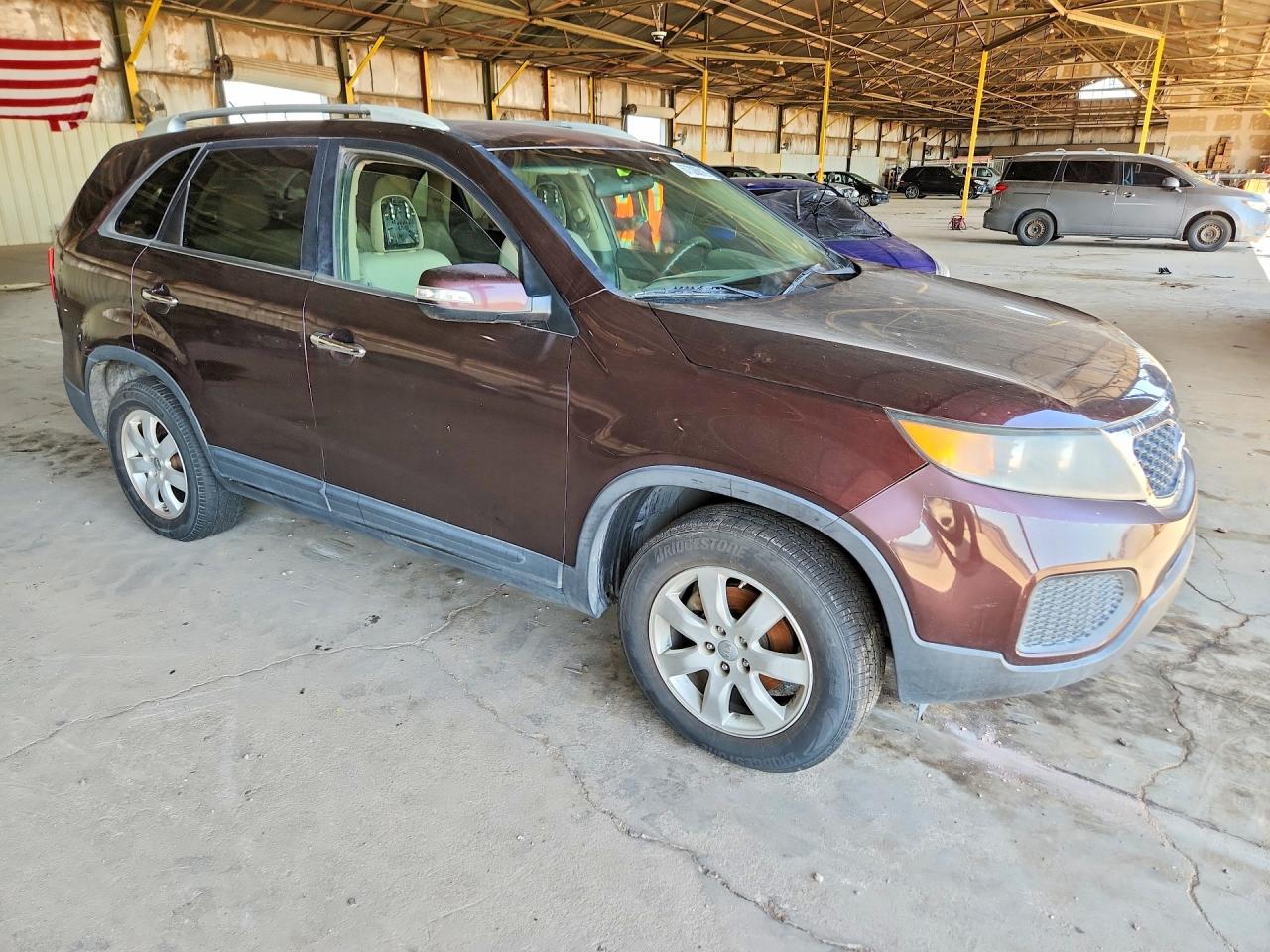 2012 Kia Sorento Lx Maroon vin: 5XYKT4A2XCG287434