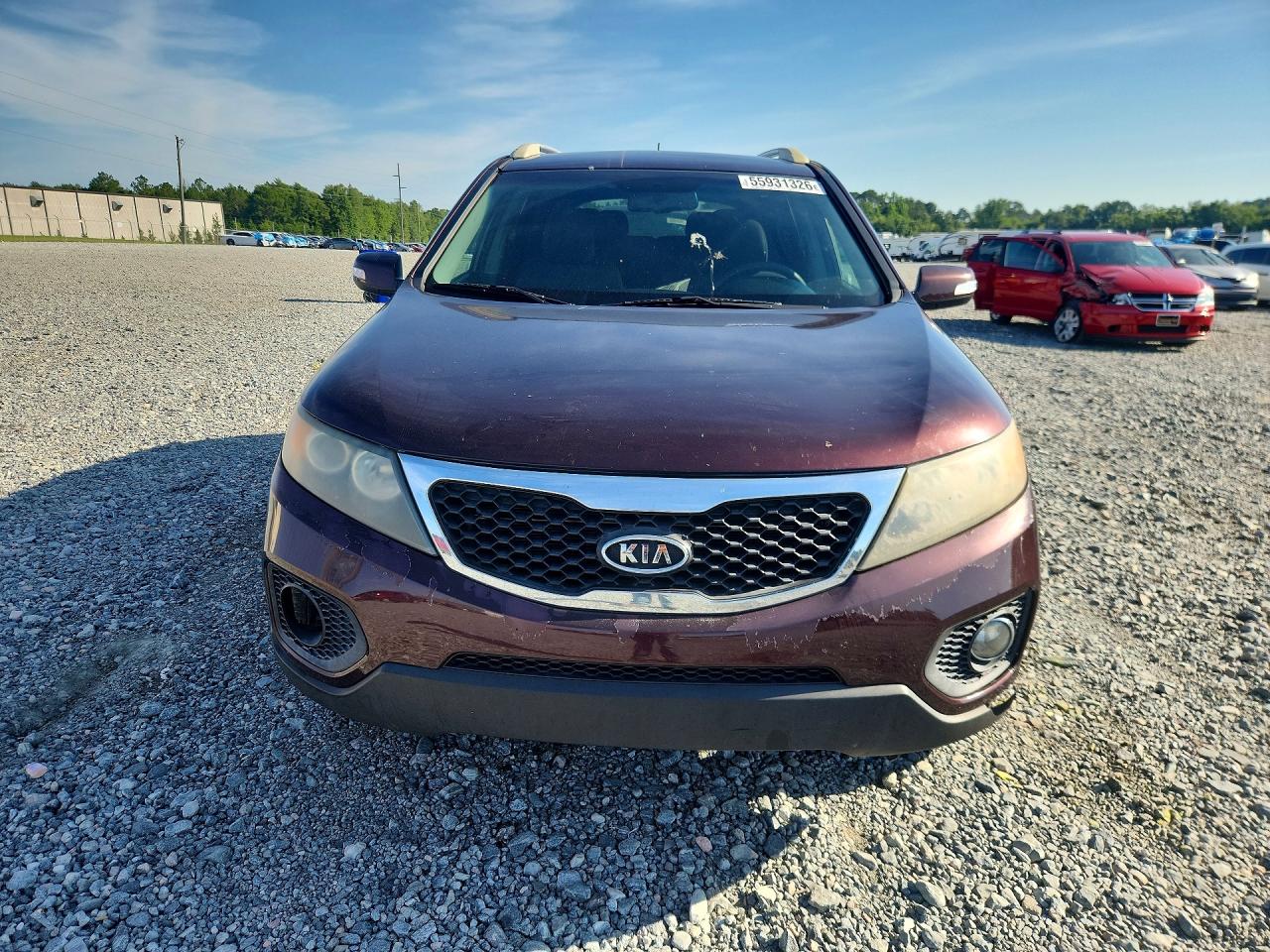 2013 Kia Sorento Lx Maroon vin: 5XYKT4A2XDG332177