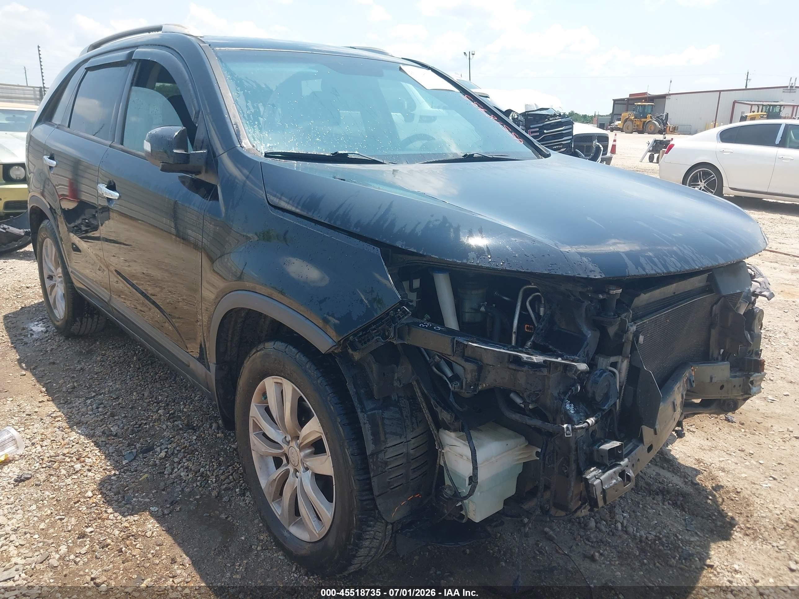 2013 Kia Sorento Lx Black vin: 5XYKT4A60DG326892