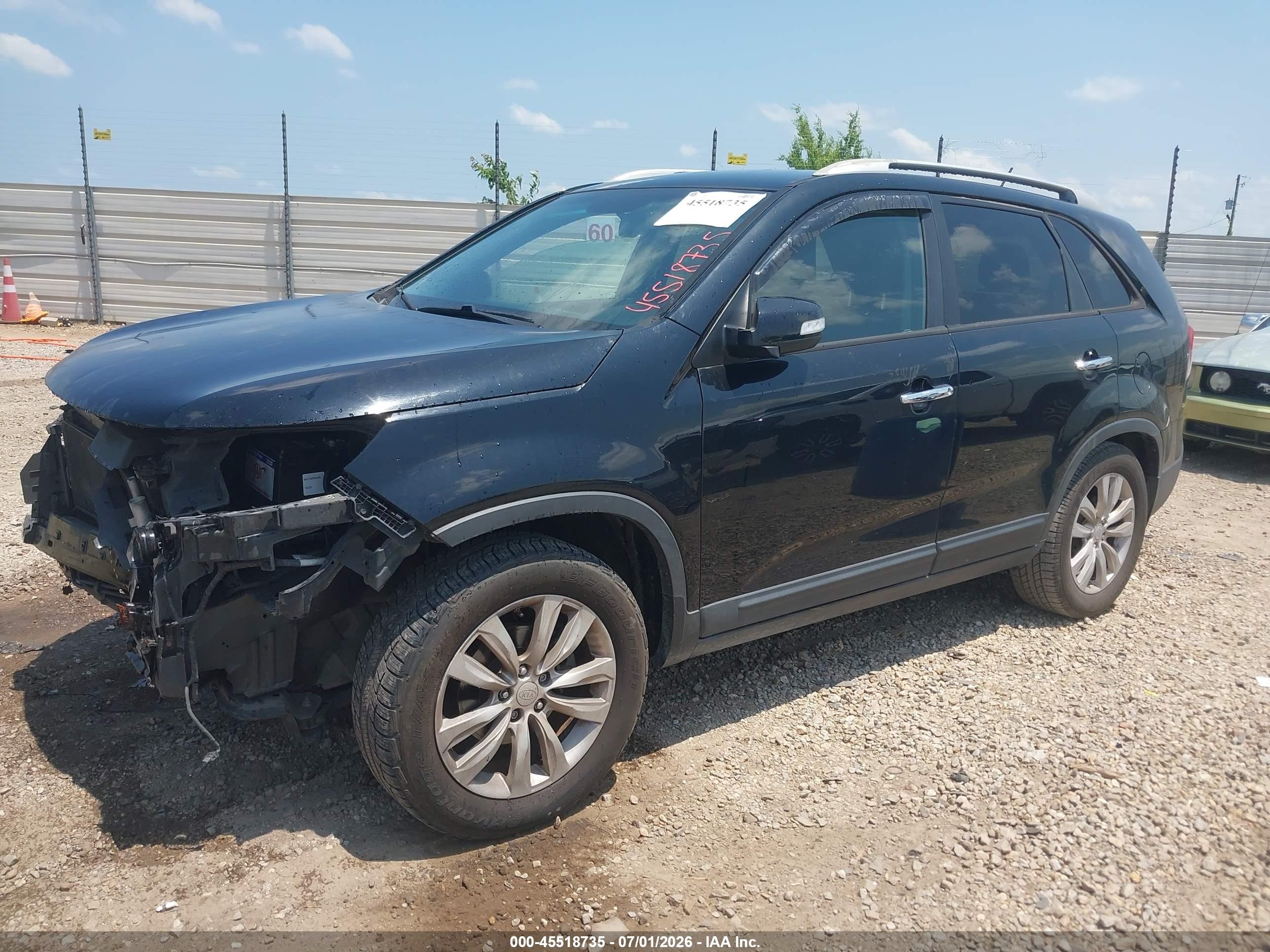 2013 Kia Sorento Lx Black vin: 5XYKT4A60DG326892