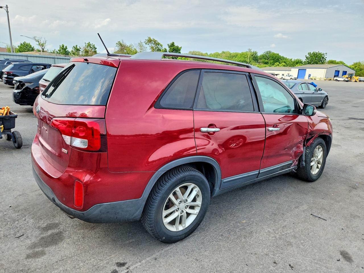 2015 Kia Sorento Lx Red vin: 5XYKT4A60FG630291