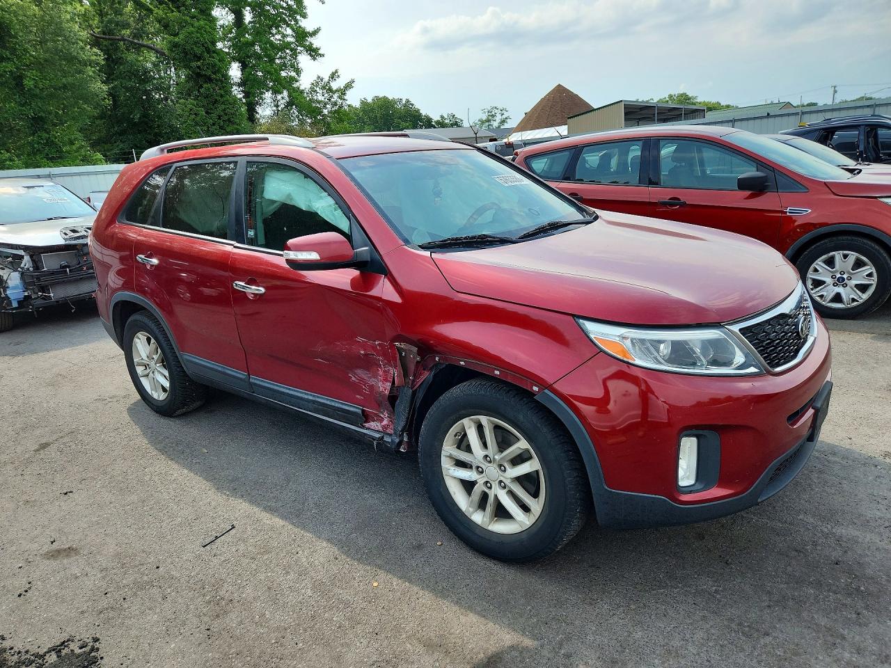 2015 Kia Sorento Lx Red vin: 5XYKT4A60FG630291