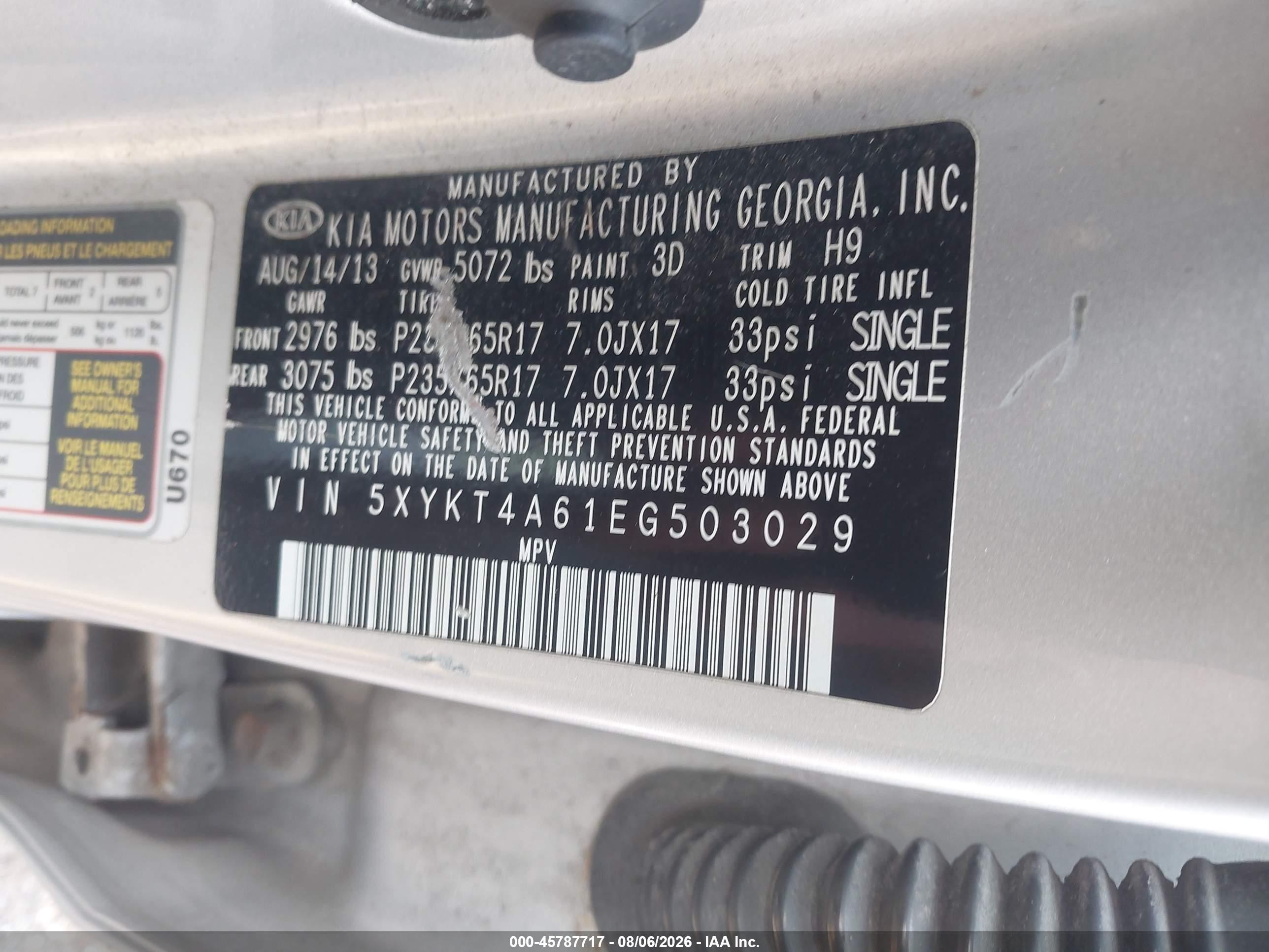 2014 Kia Sorento Lx Silver vin: 5XYKT4A61EG503029