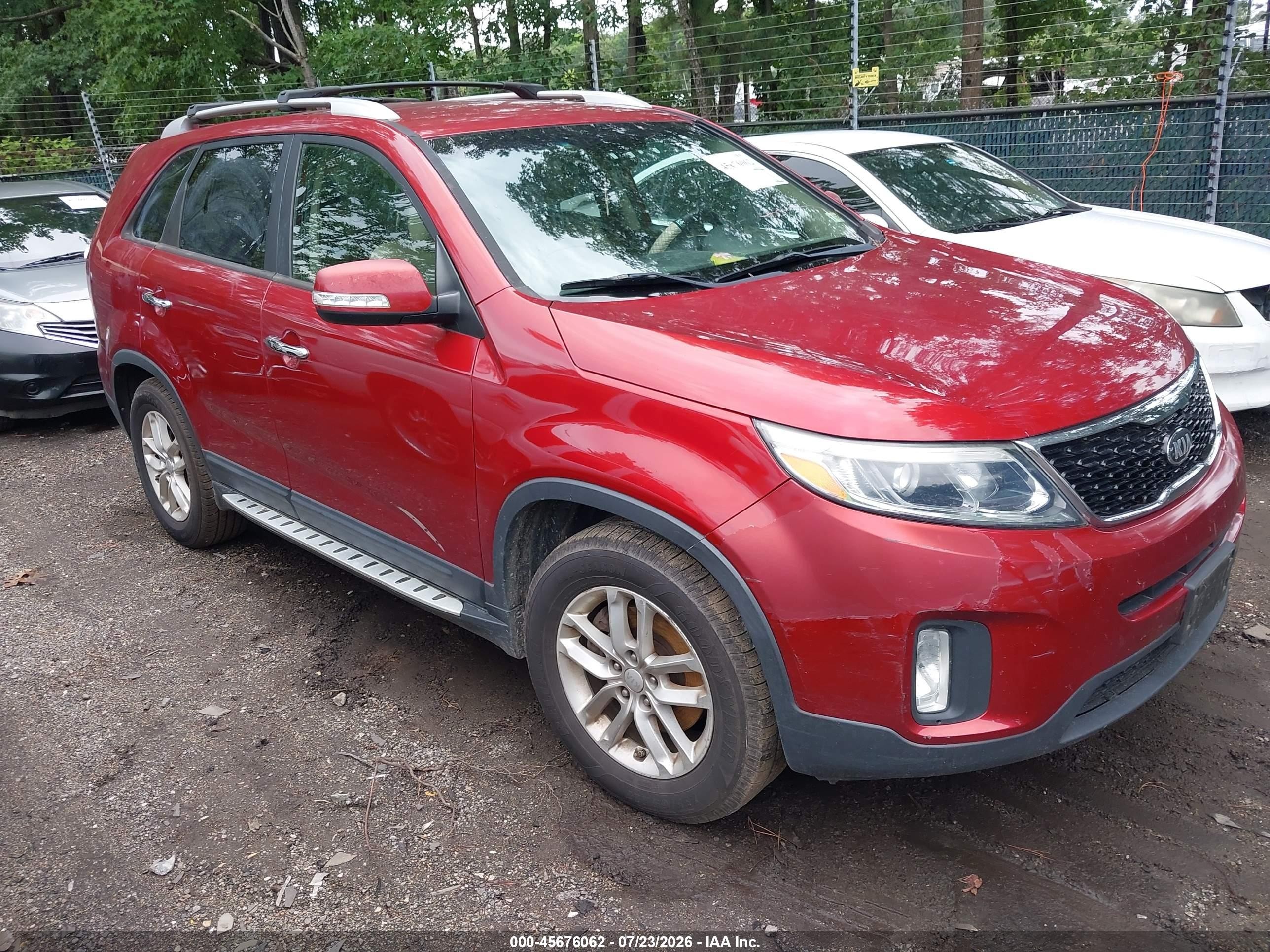 2014 Kia Sorento Lx Red vin: 5XYKT4A61EG512944