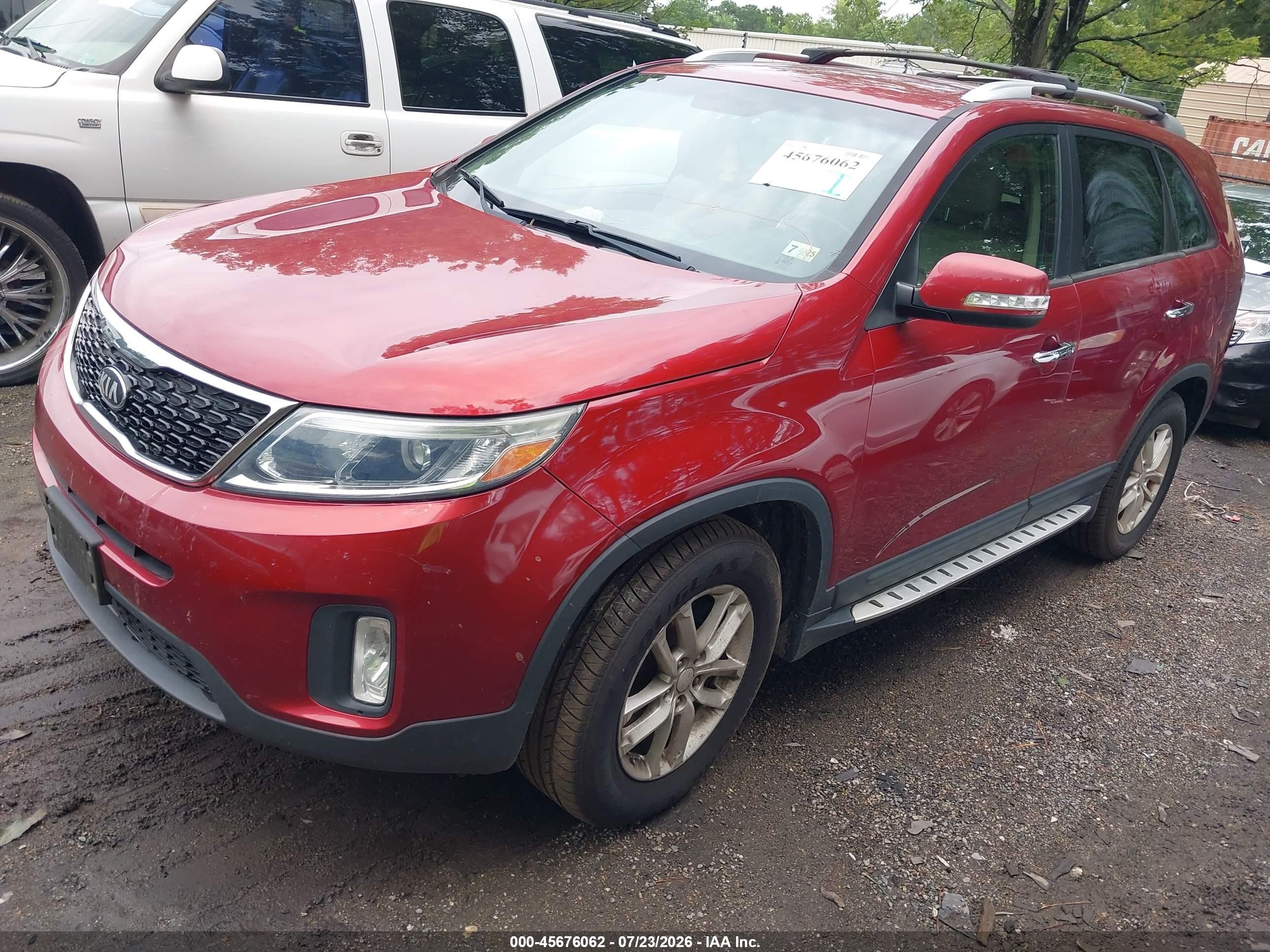 2014 Kia Sorento Lx Red vin: 5XYKT4A61EG512944