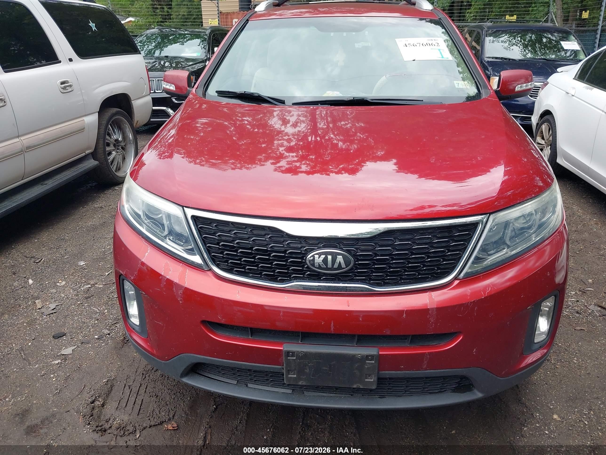 2014 Kia Sorento Lx Red vin: 5XYKT4A61EG512944