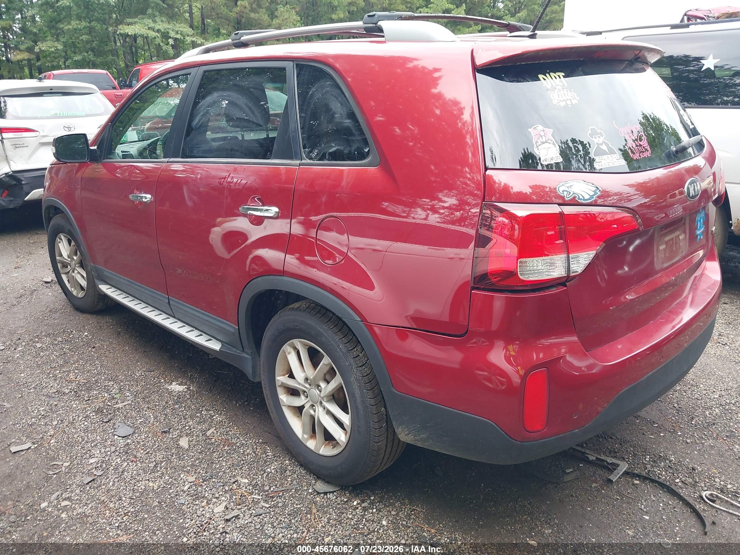 2014 Kia Sorento Lx Red vin: 5XYKT4A61EG512944