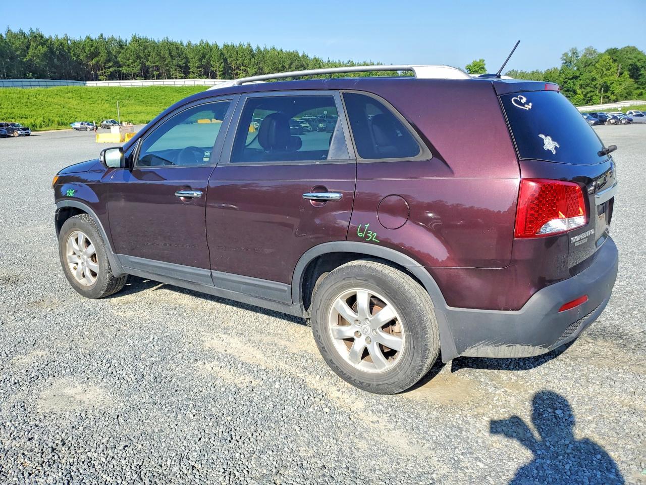 2012 Kia Sorento Lx Burgundy vin: 5XYKT4A62CG189632