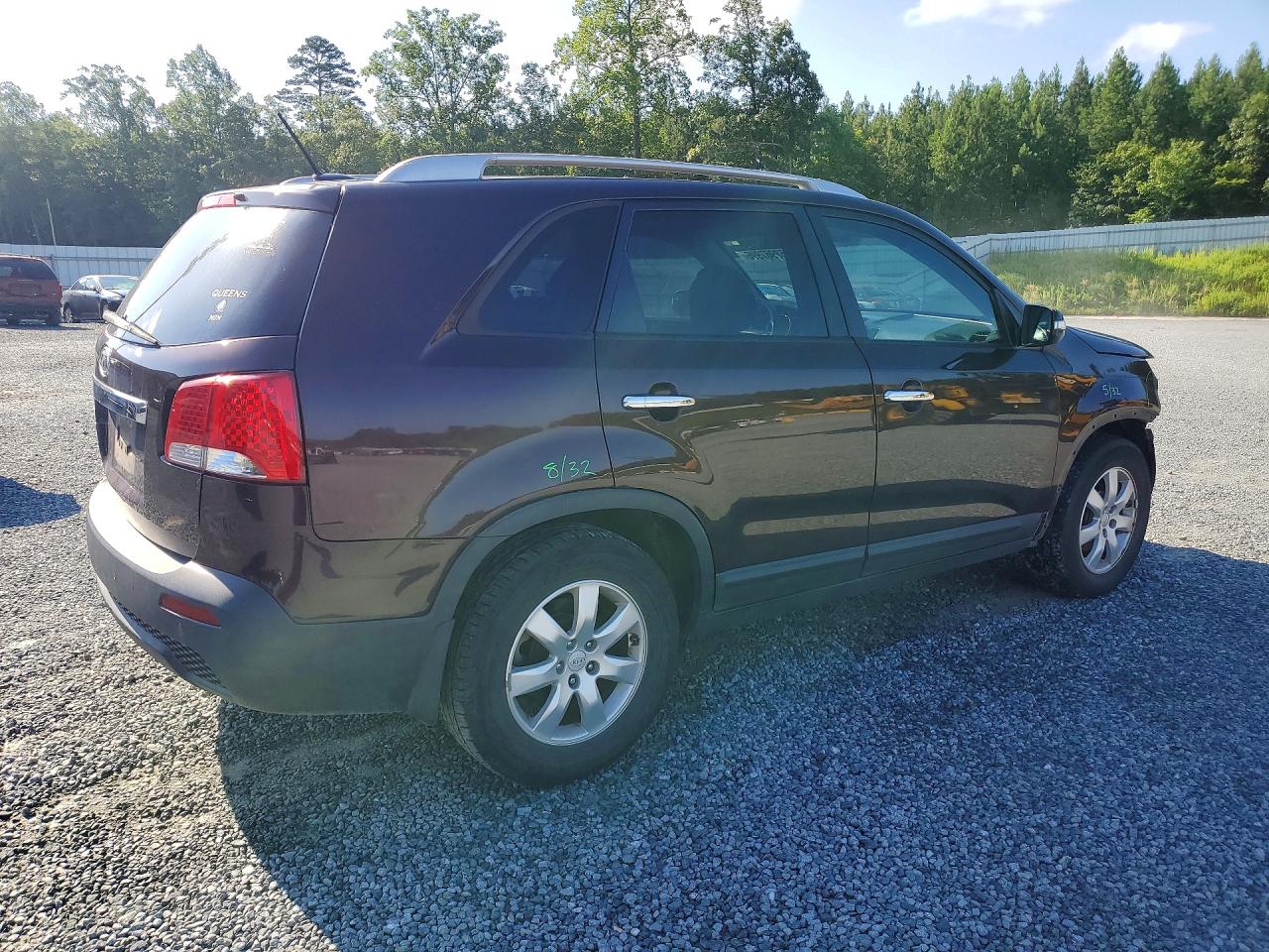 2012 Kia Sorento Lx Burgundy vin: 5XYKT4A62CG189632