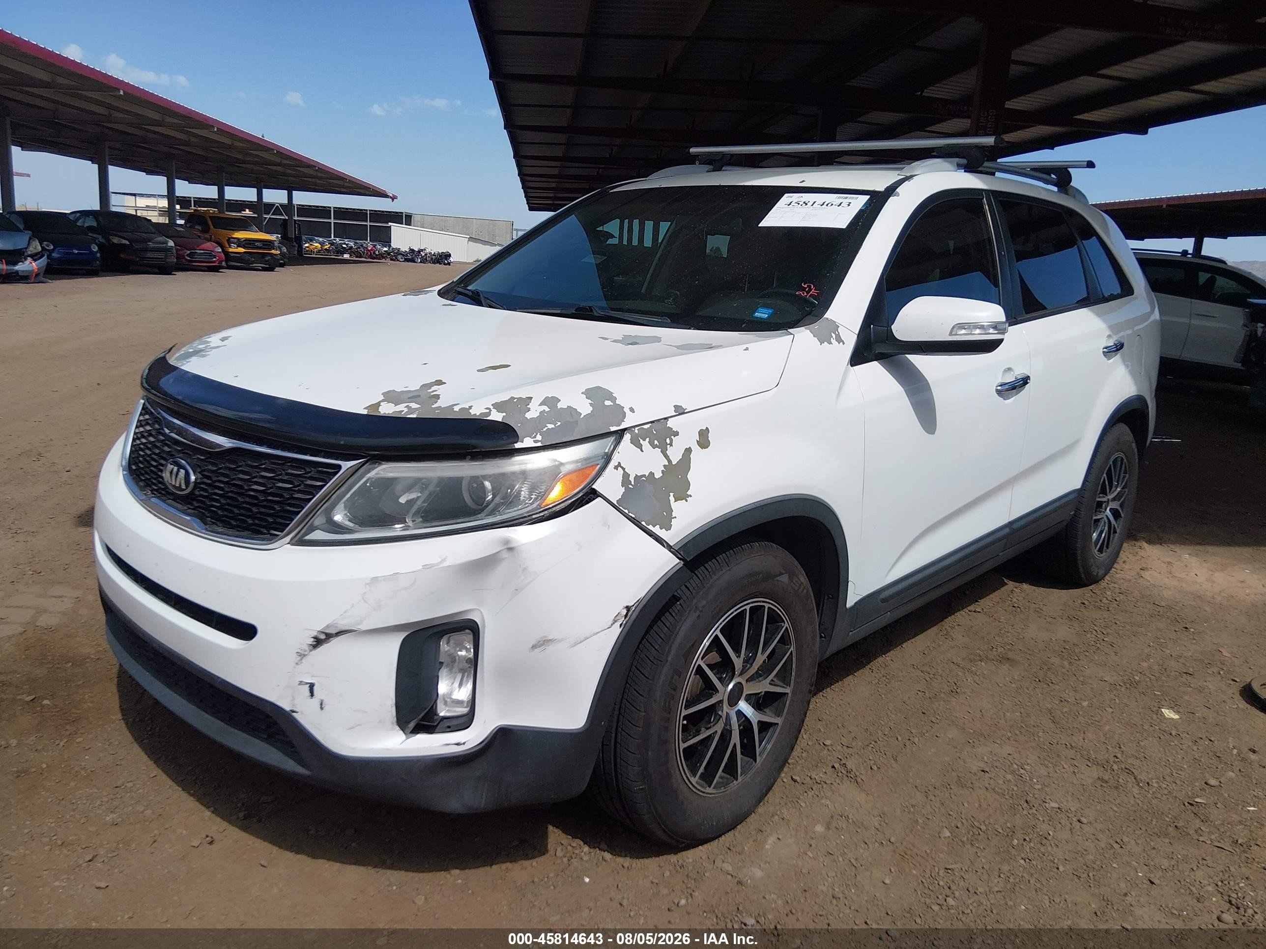 2014 Kia Sorento Lx White vin: 5XYKT4A62EG434075