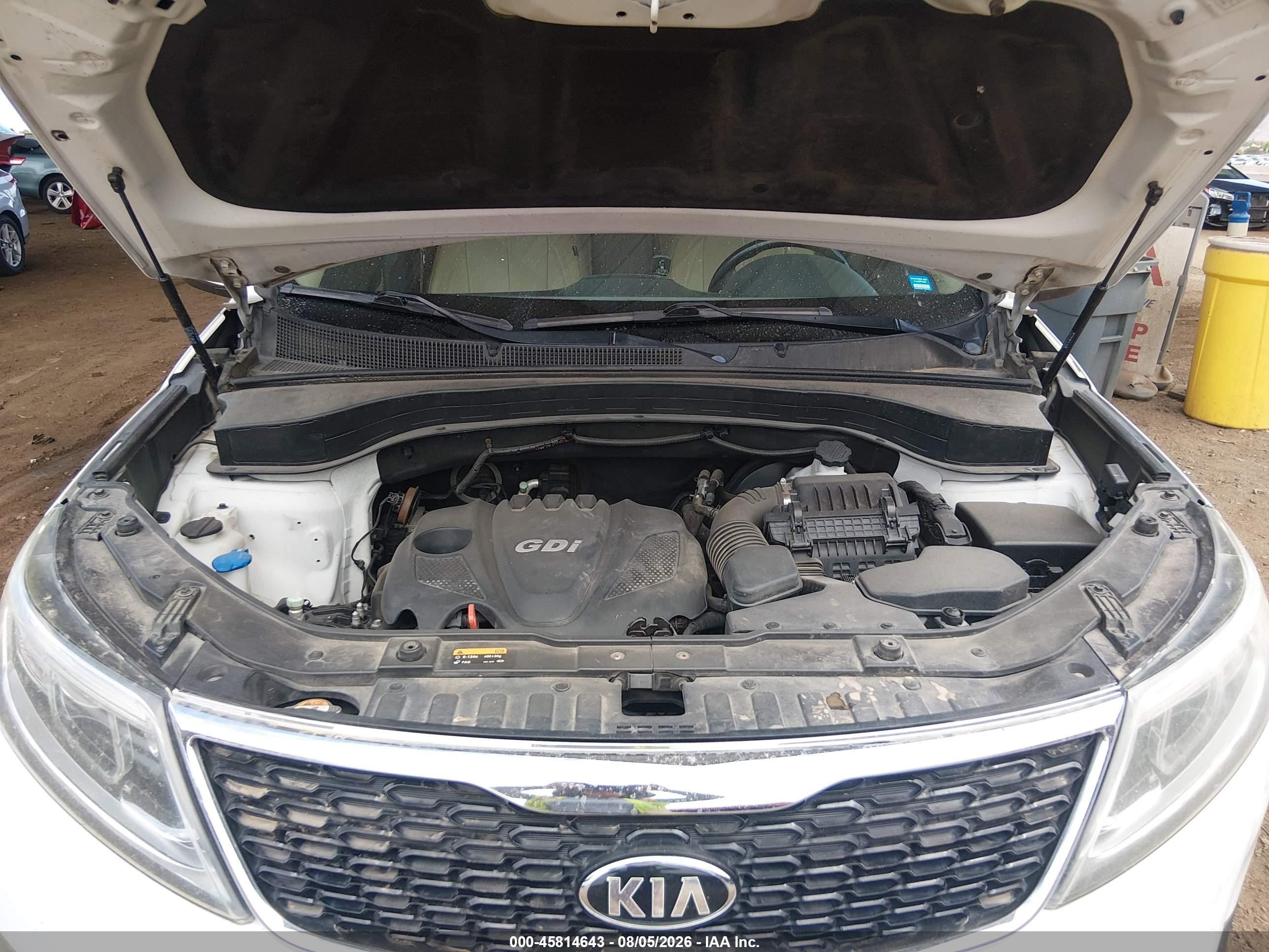 2014 Kia Sorento Lx White vin: 5XYKT4A62EG434075
