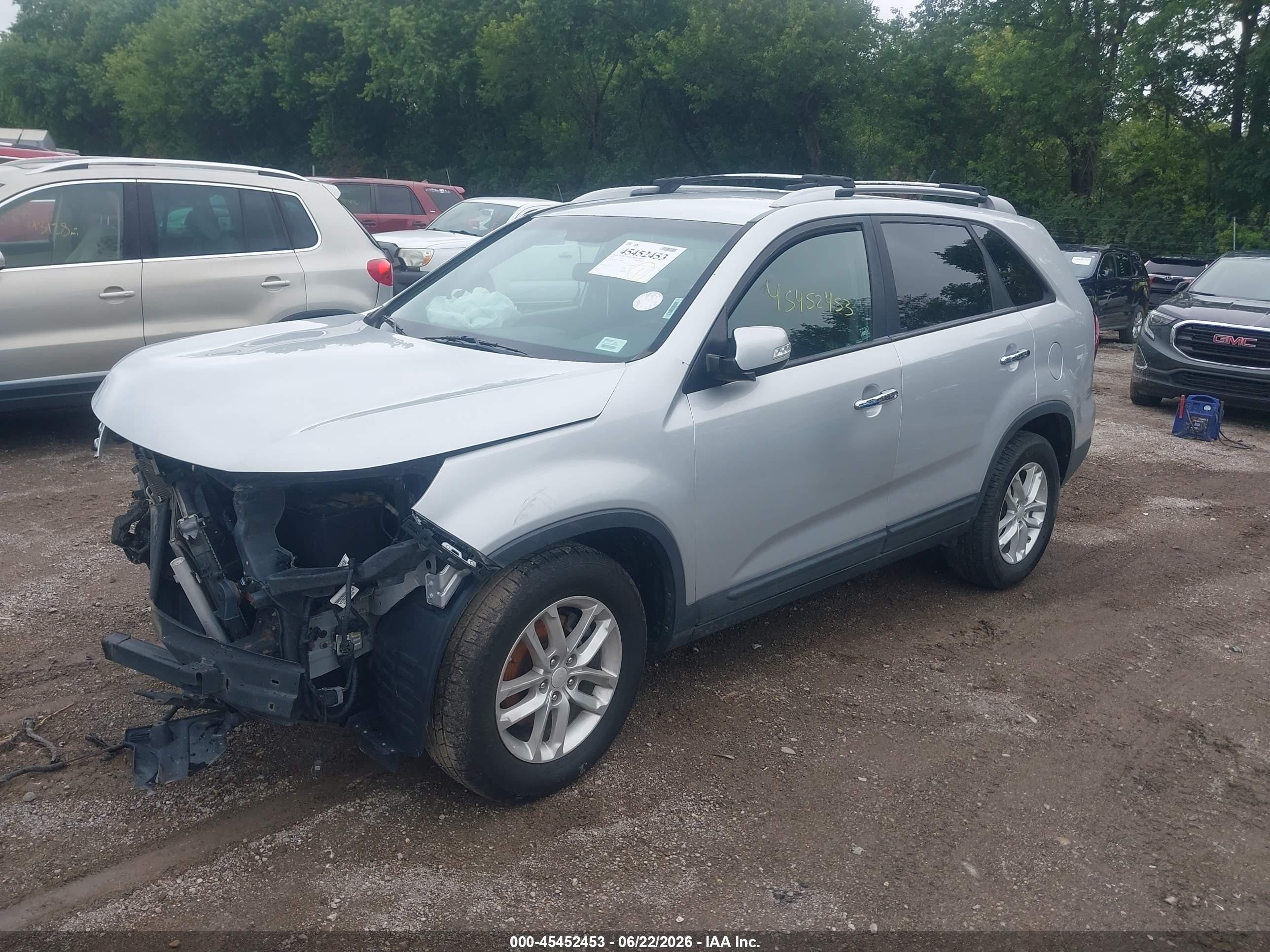 2014 Kia Sorento Lx Silver vin: 5XYKT4A62EG492932