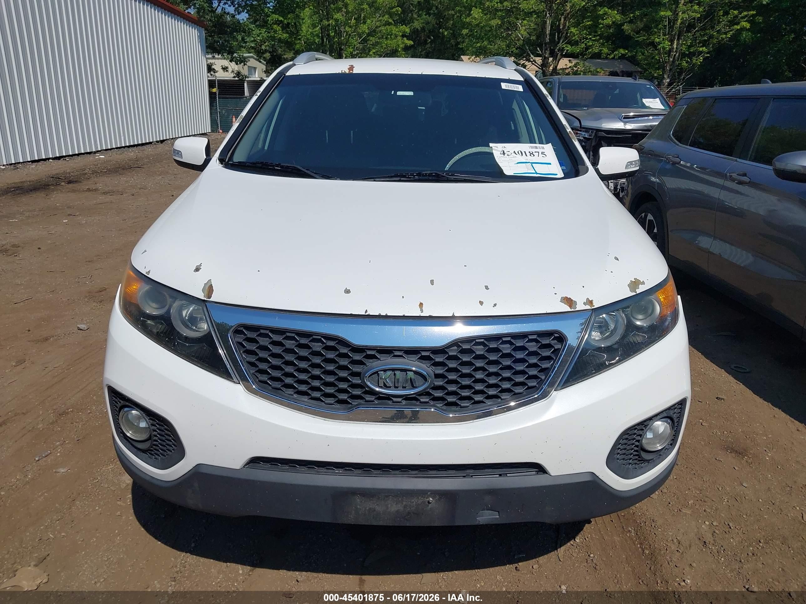 2013 Kia Sorento Lx White vin: 5XYKT4A63DG409099