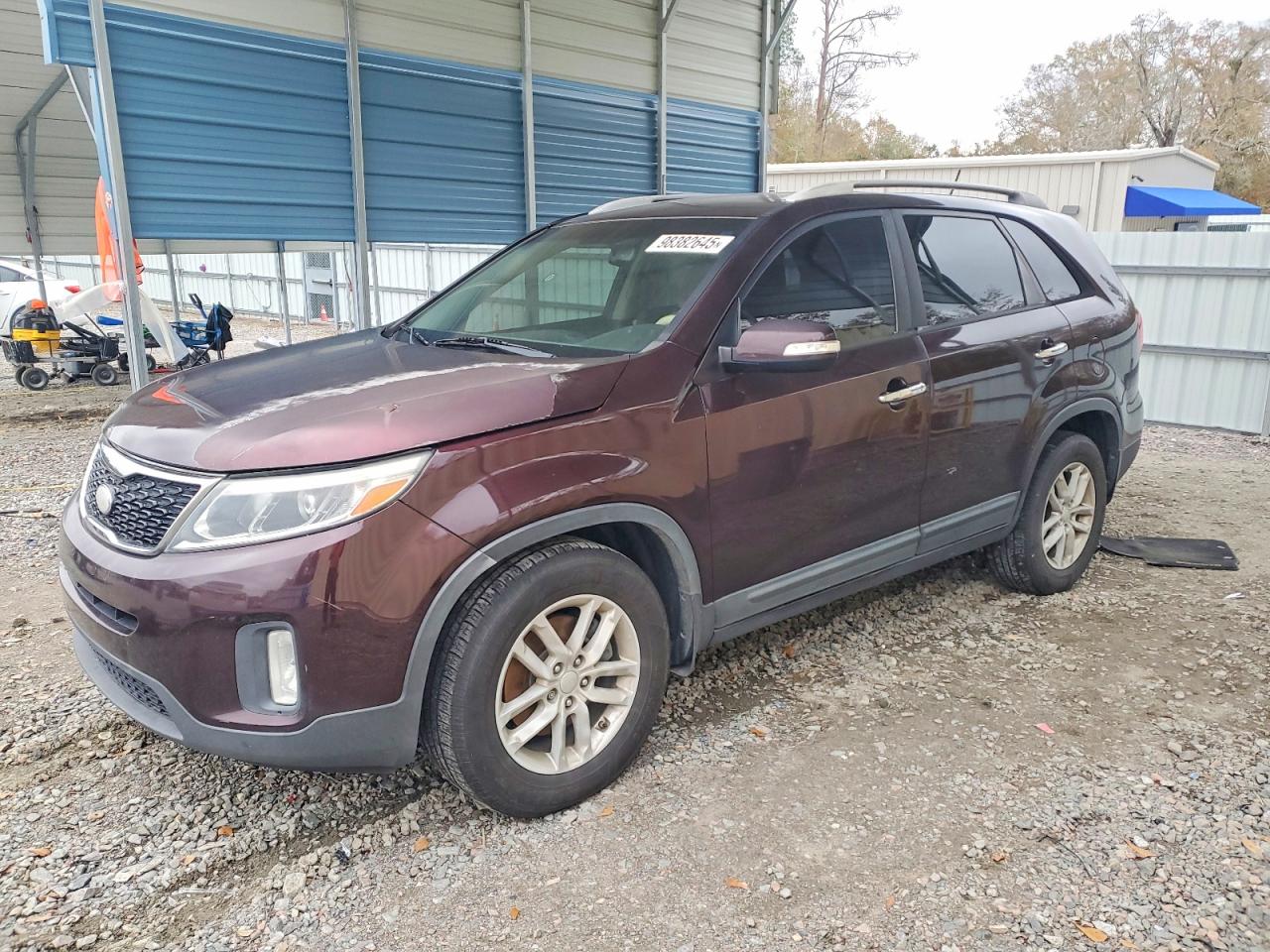2014 Kia Sorento Lx Burgundy vin: 5XYKT4A63EG528496